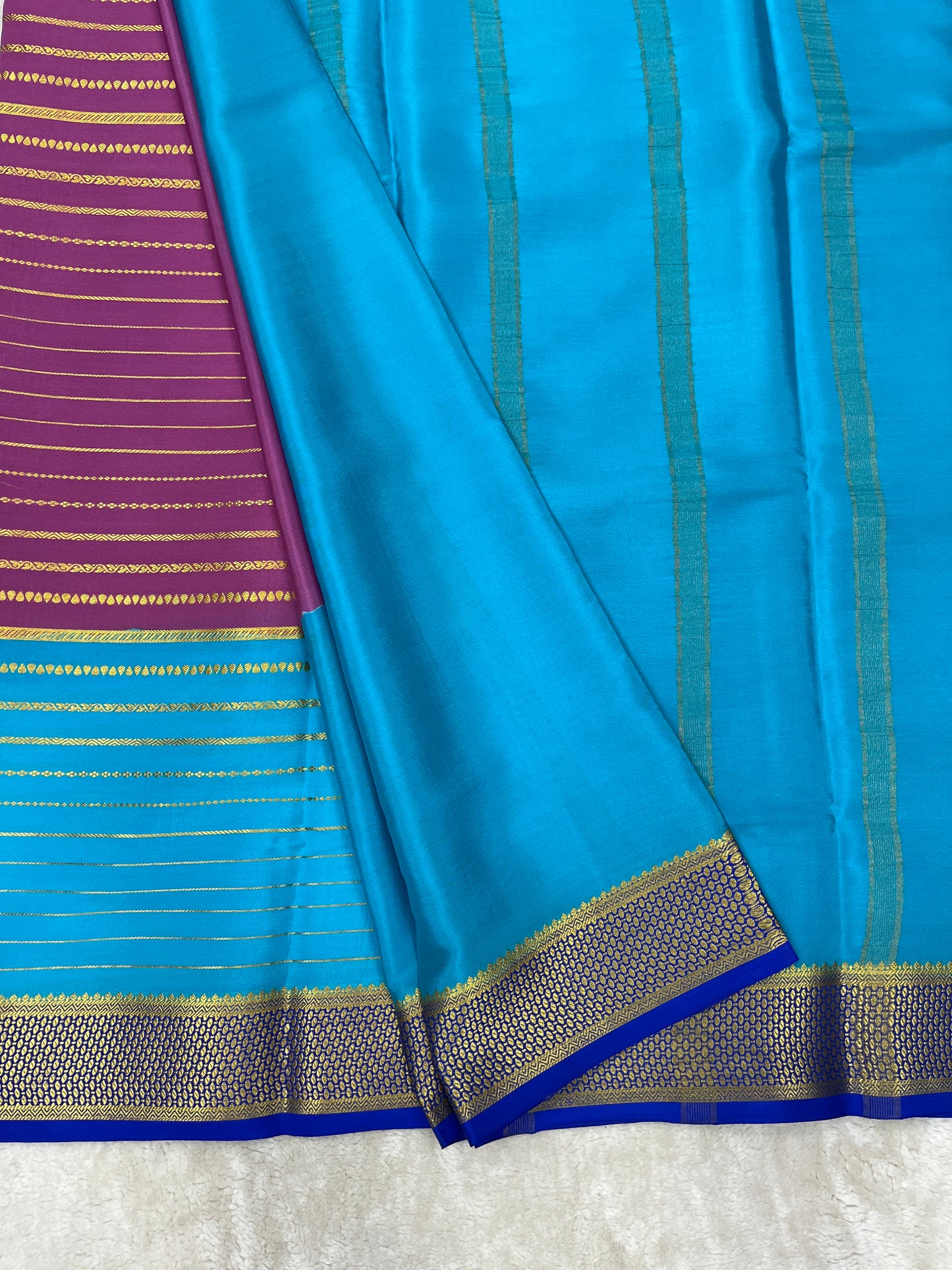 Pure Crepe Mysore Silk Bentex checks butta contrast - 2637795