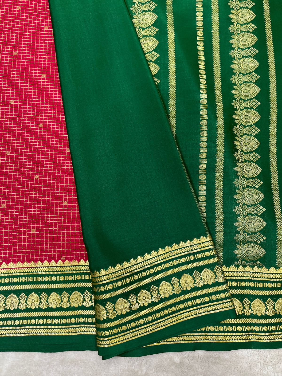 Pure crepe Mysore silk saree 12105103 (120gsm)