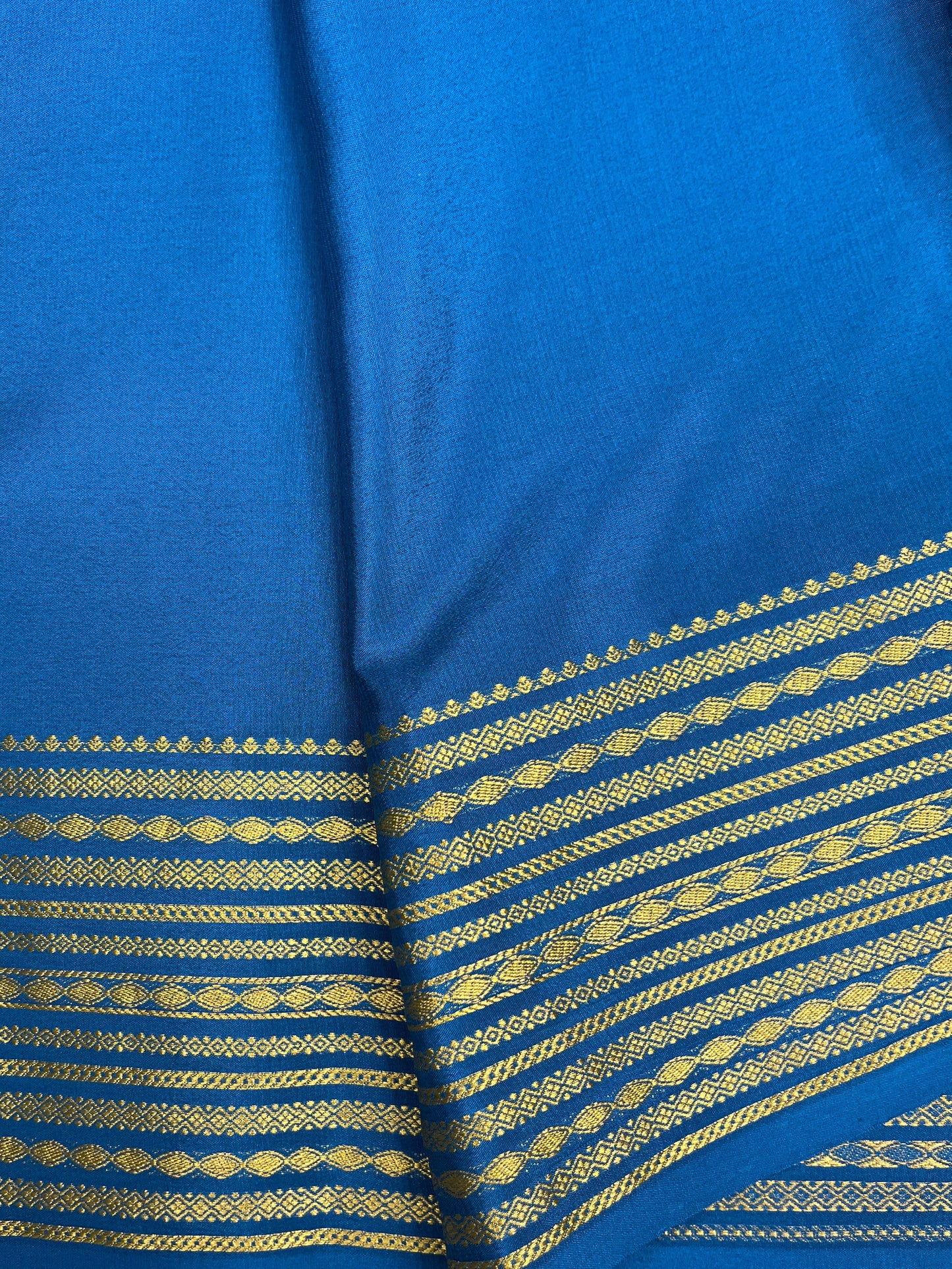 Pure crepe Mysore silk - lines border ( 1104902)