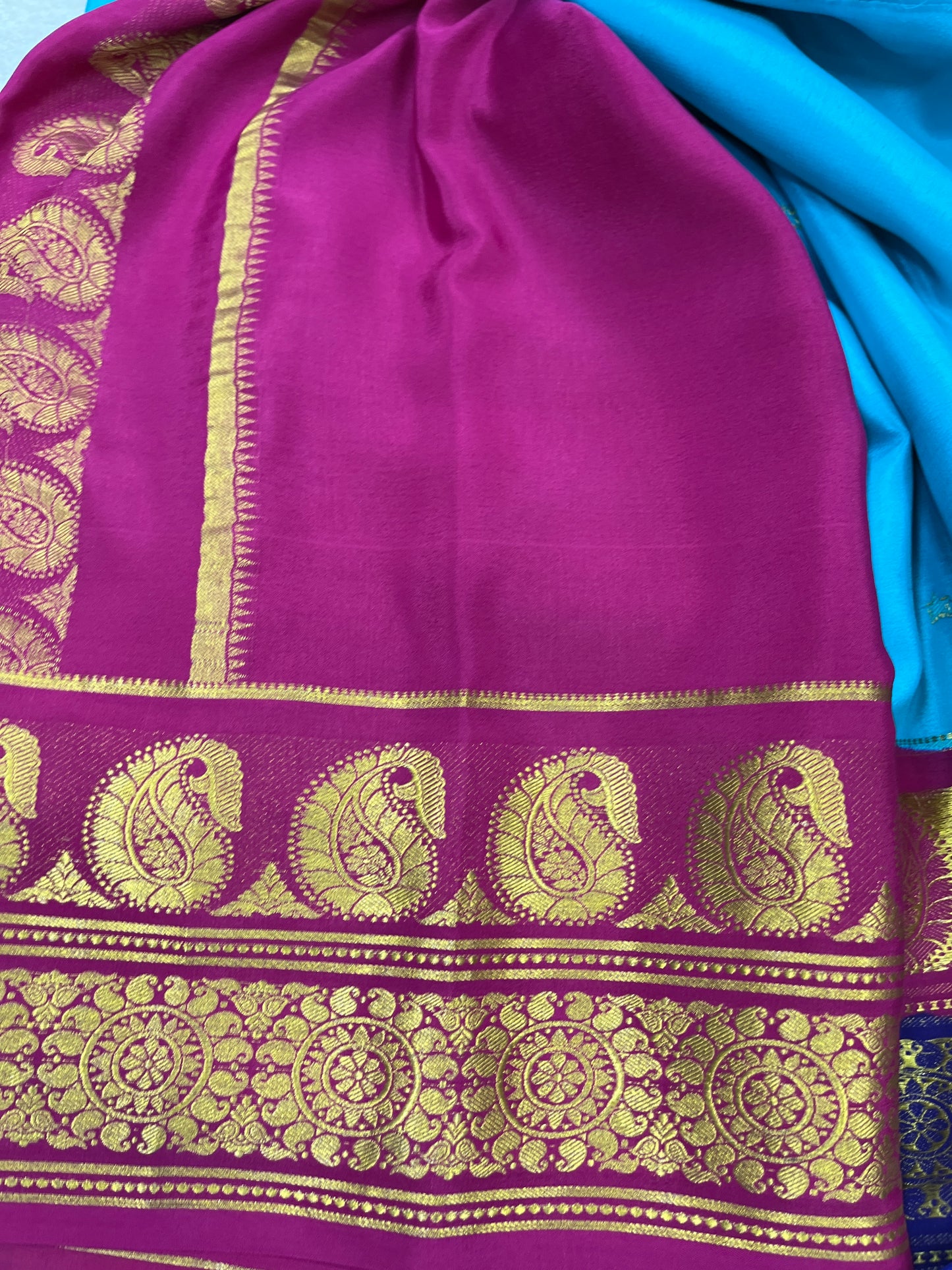 Pure crepe Mysore silk KSIC Mango(1104901)