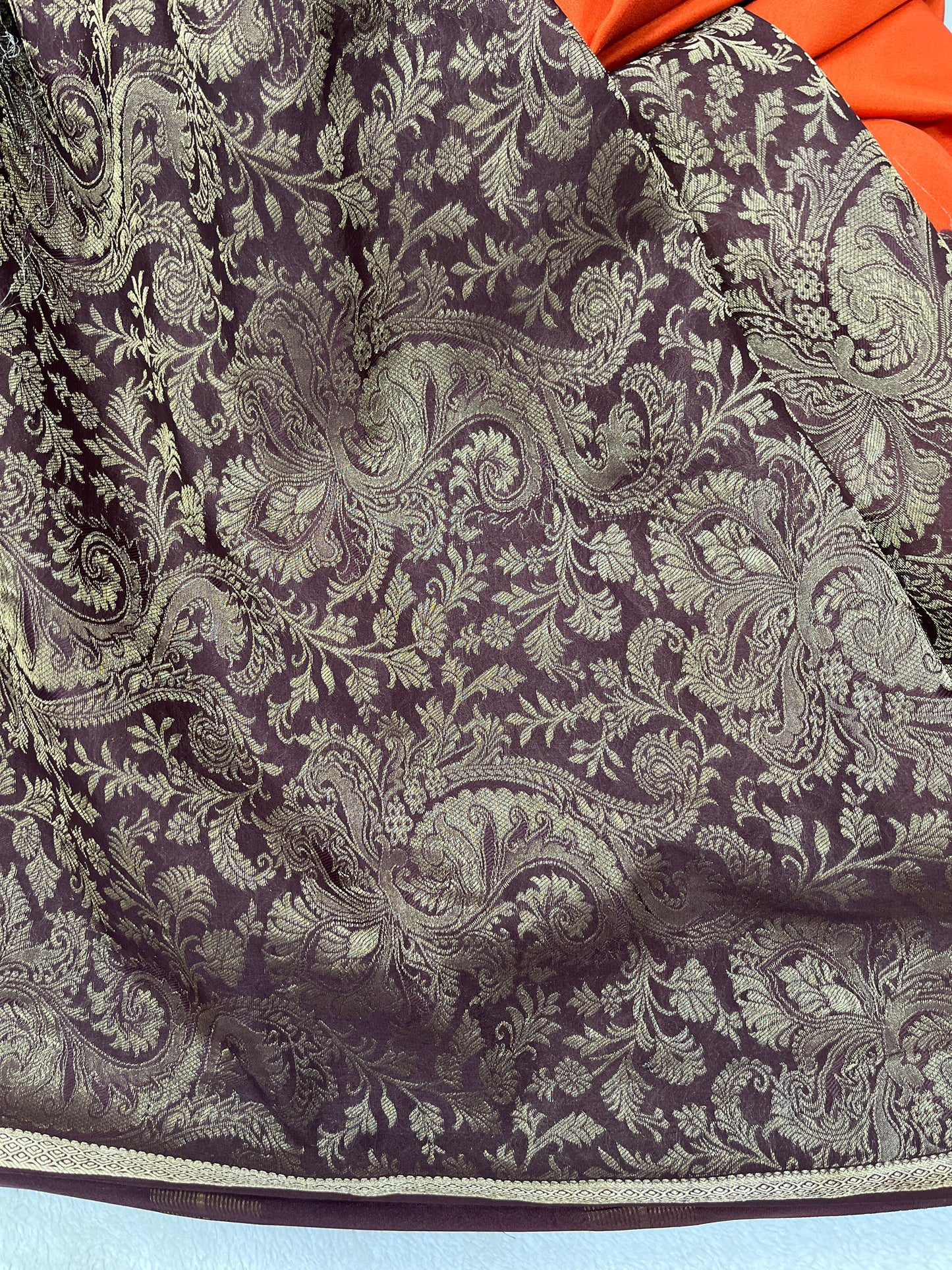 Pure crepe Mysore silk- Plain Brocade(1106503)