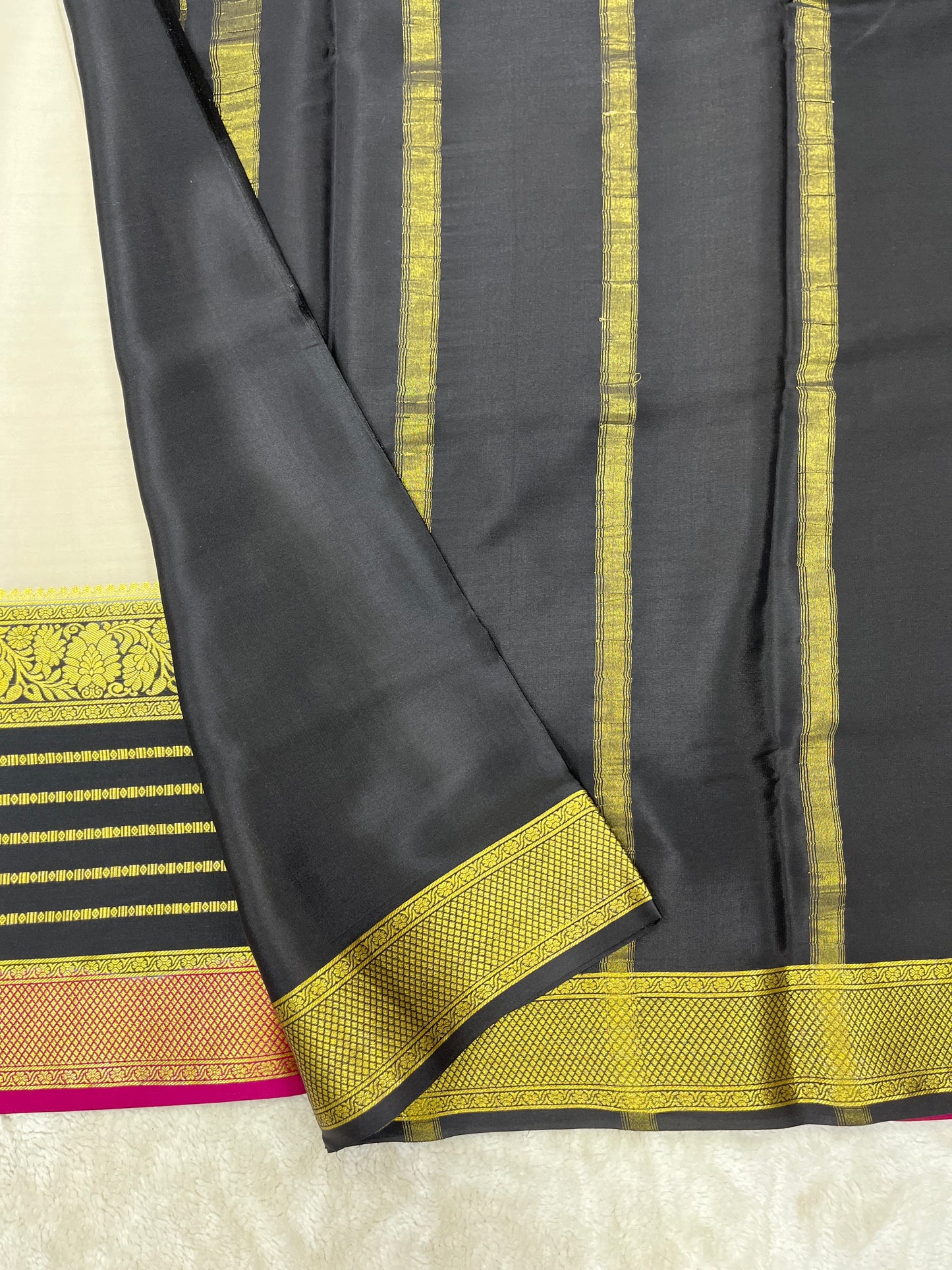 Pure Crepe Mysore Silk 3D contrast - 2637794