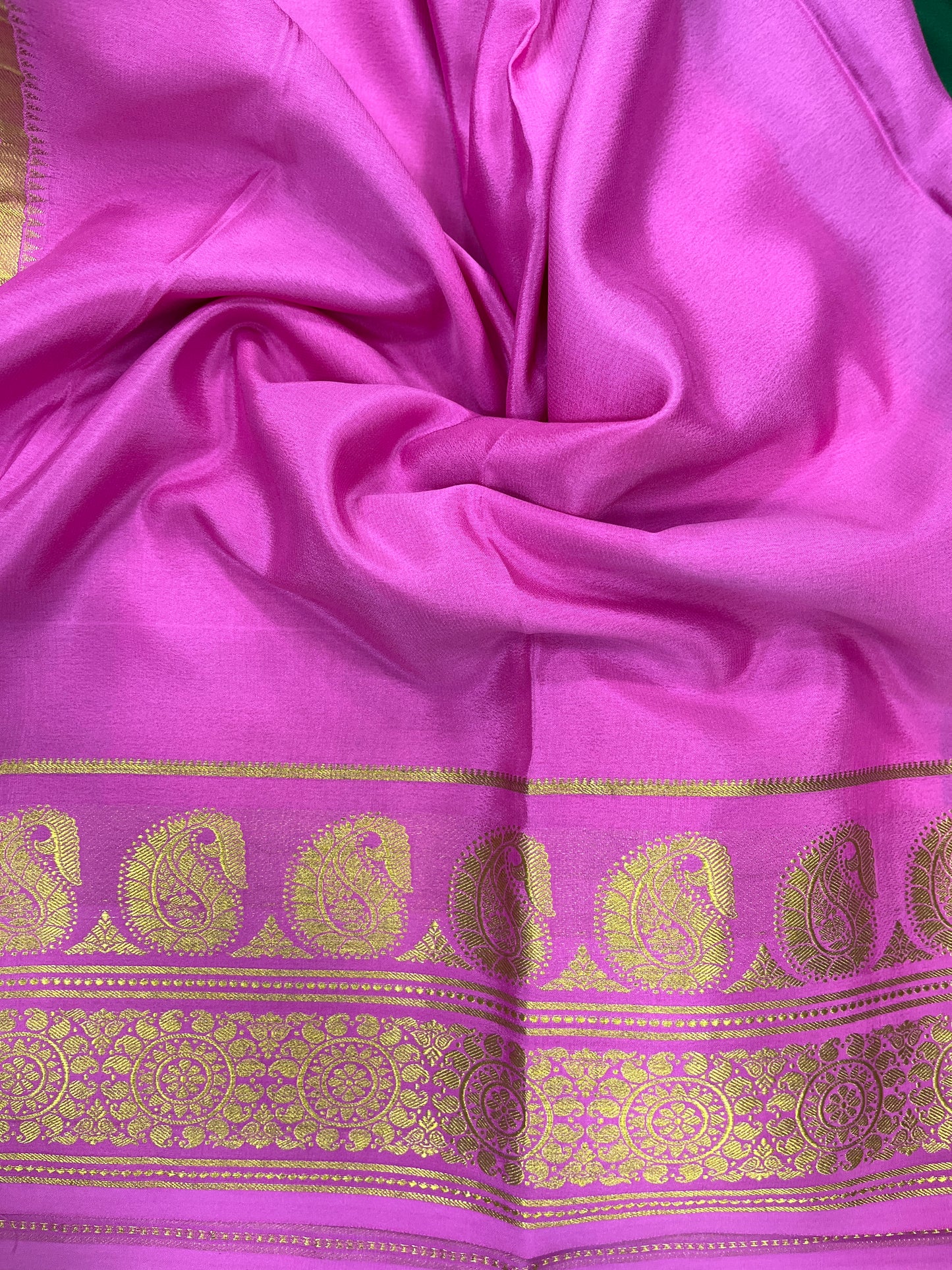 Pure crepe Mysore silk KSIC Mango(1101801)