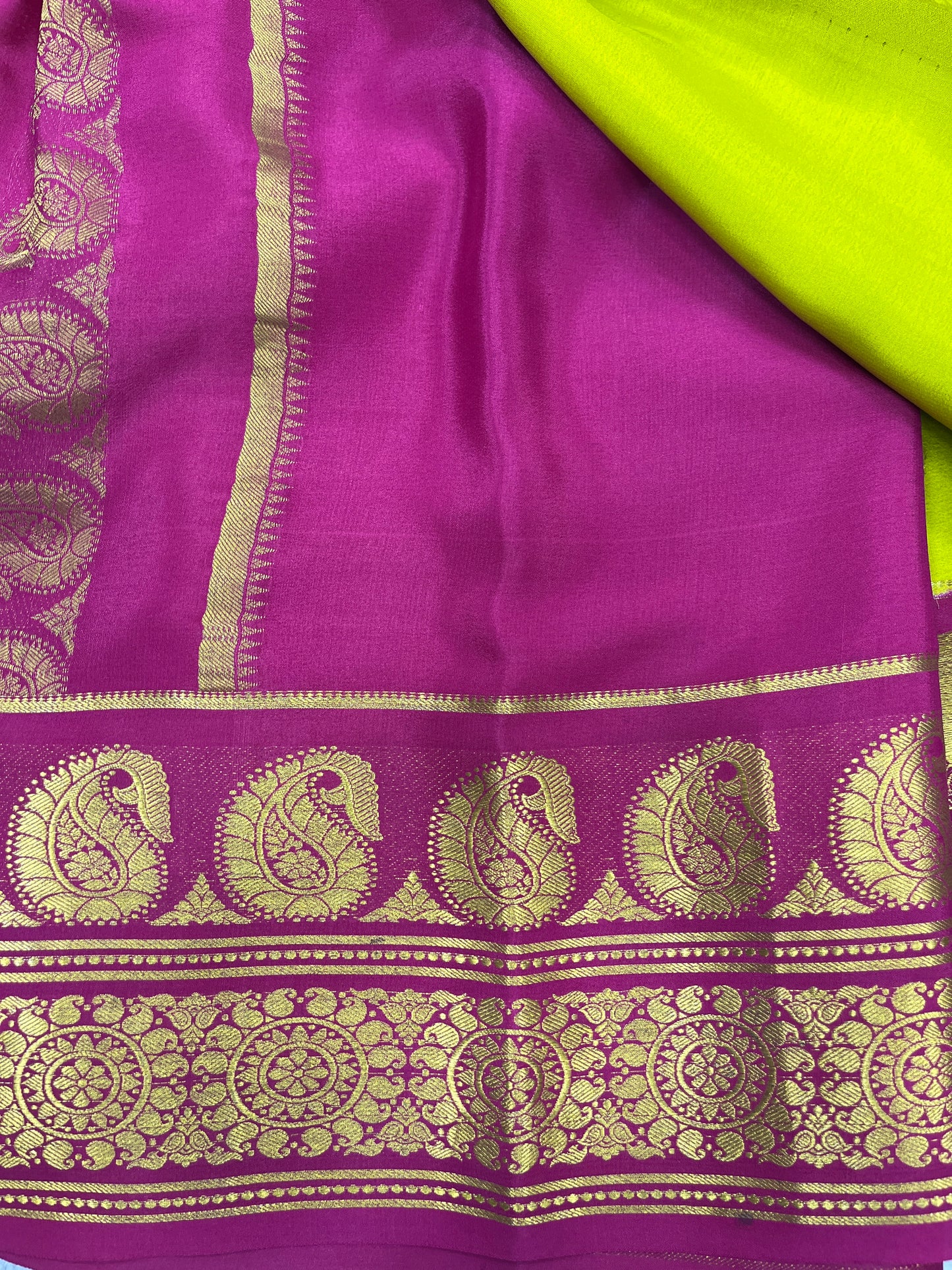 Pure crepe Mysore silk KSIC Mango(1104901)