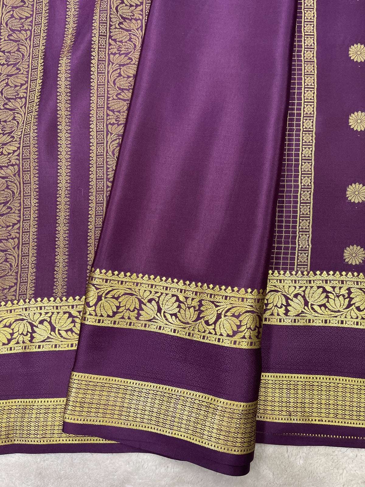 Pure crepe Mysore silk saree 12105001 (120gsm)