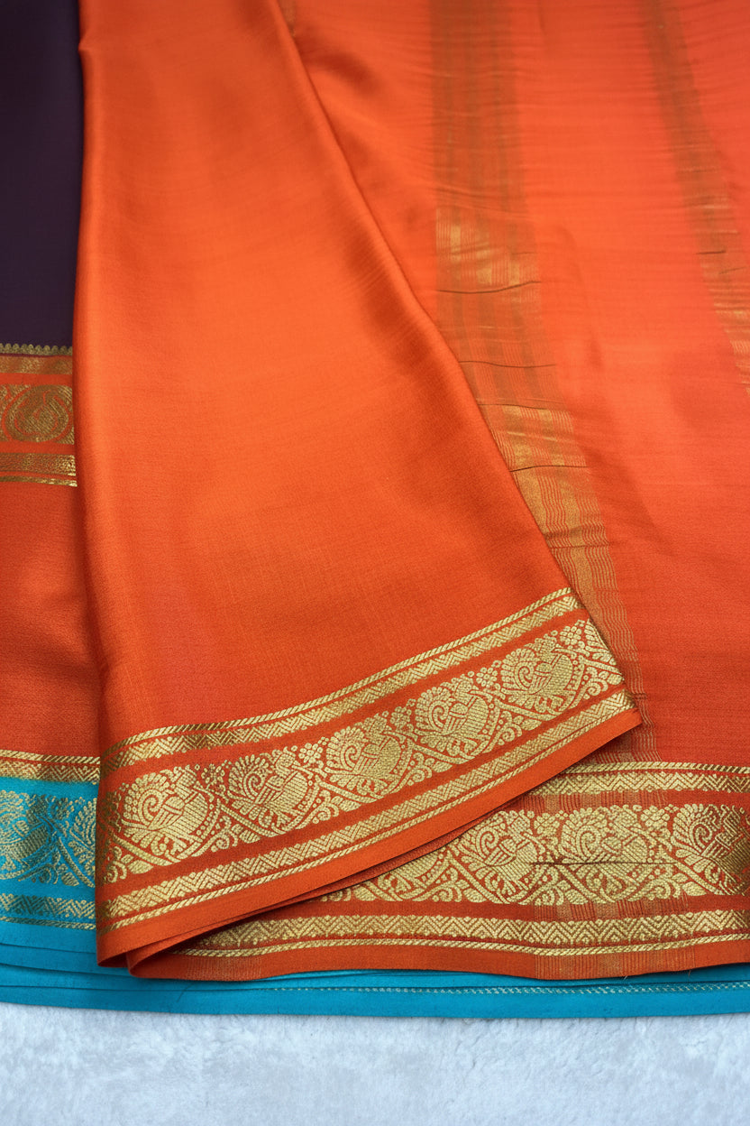 Pure crepe Mysore silk - 3D mango ( 1104906 )