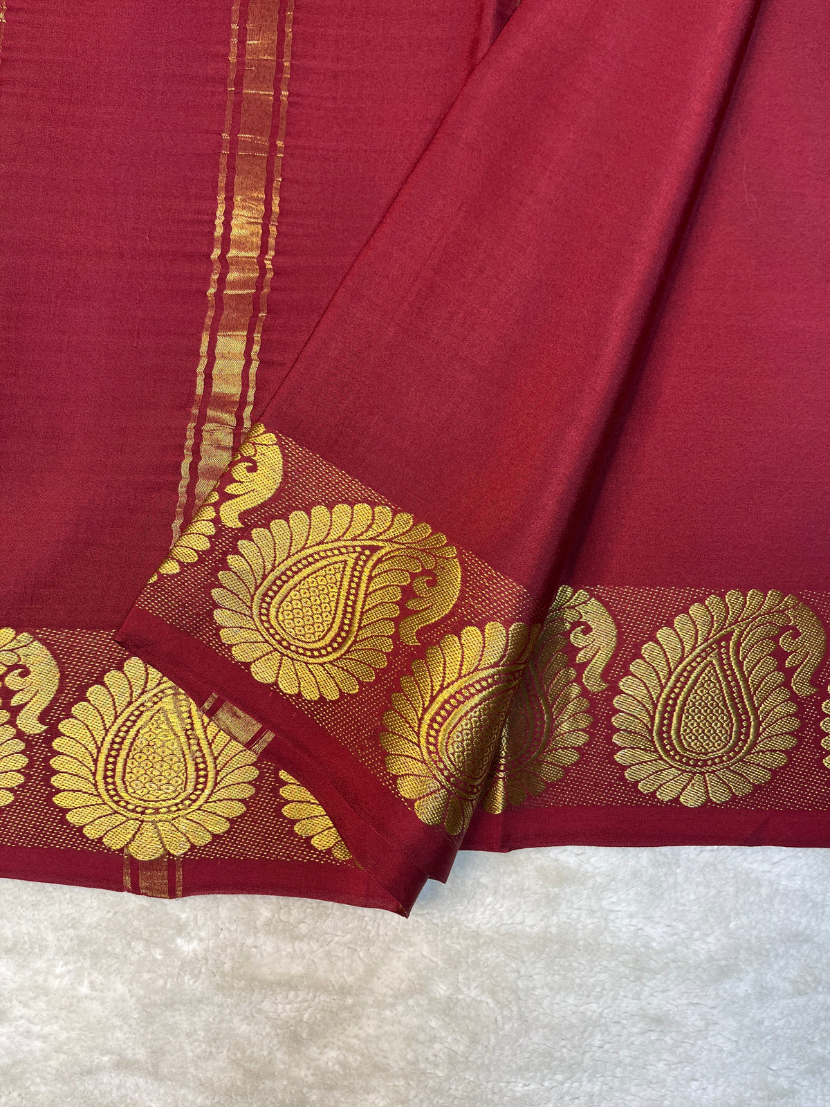 Pure Crepe Mysore Silk Saree-120 GSM(15112603)