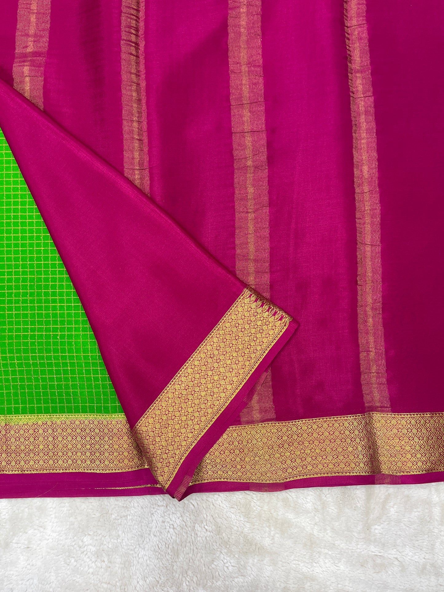 Pure Crepe Mysore Silk Dt strips - 1145302