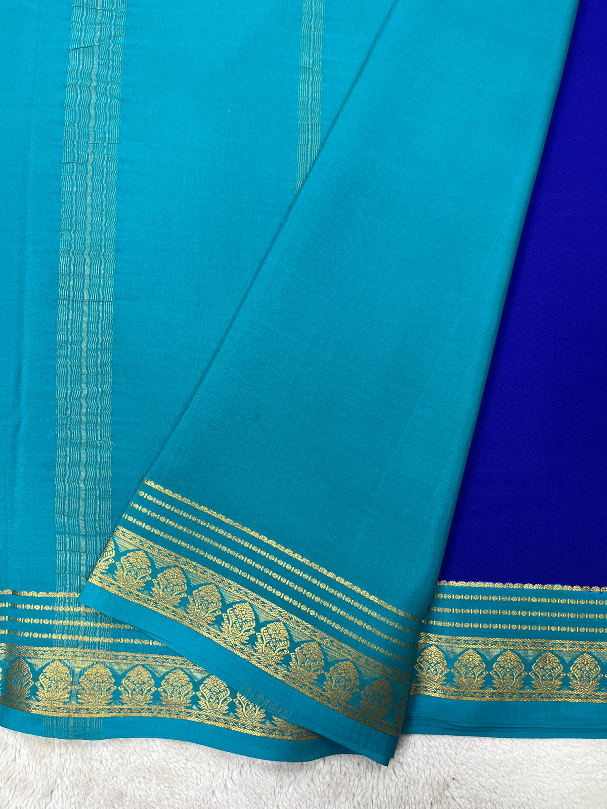 Pure crepe Mysore silk saree 136451 (100 GSM)