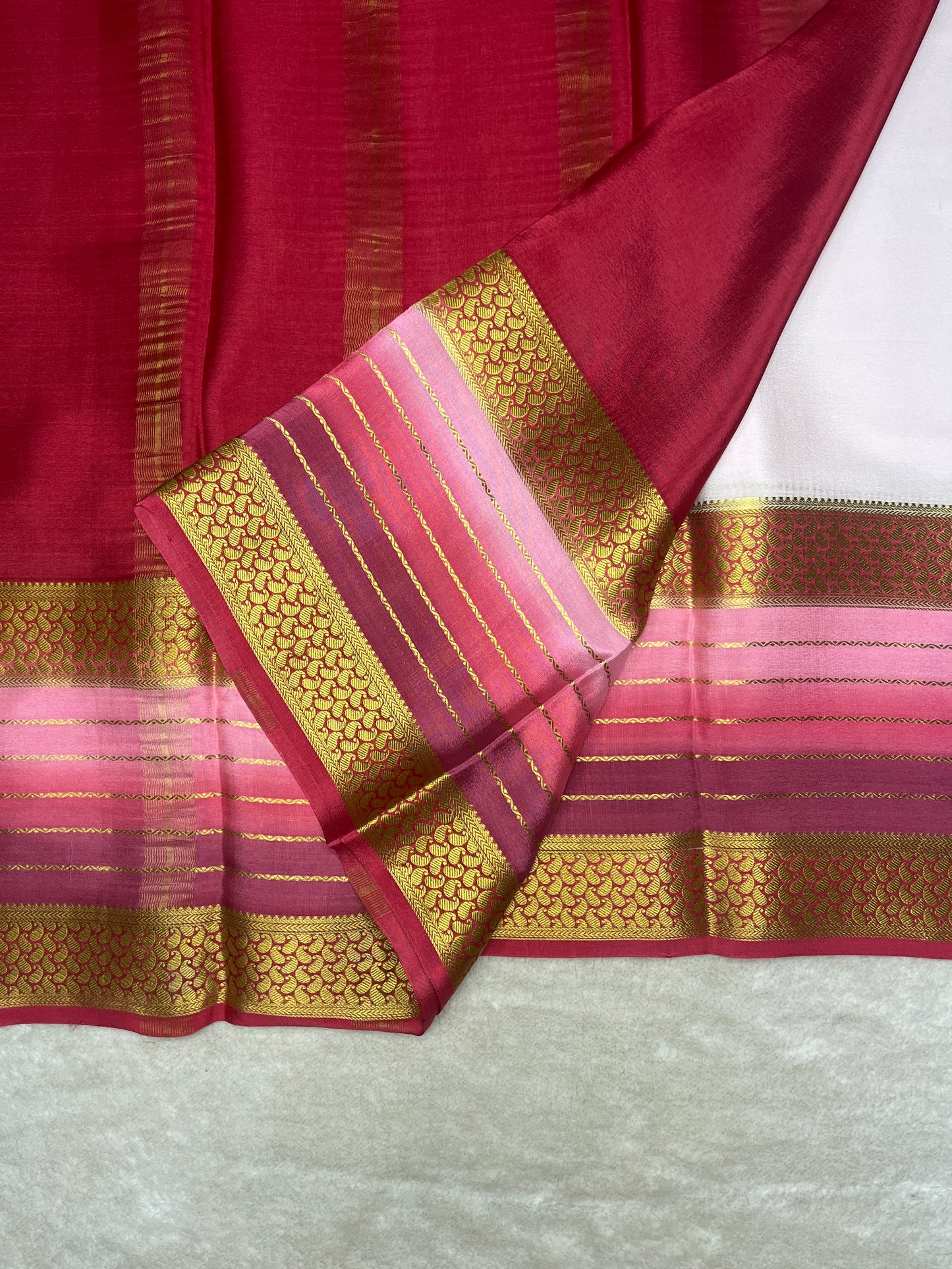 Pure crepe Mysore silk saree-120 GSM(1104002)