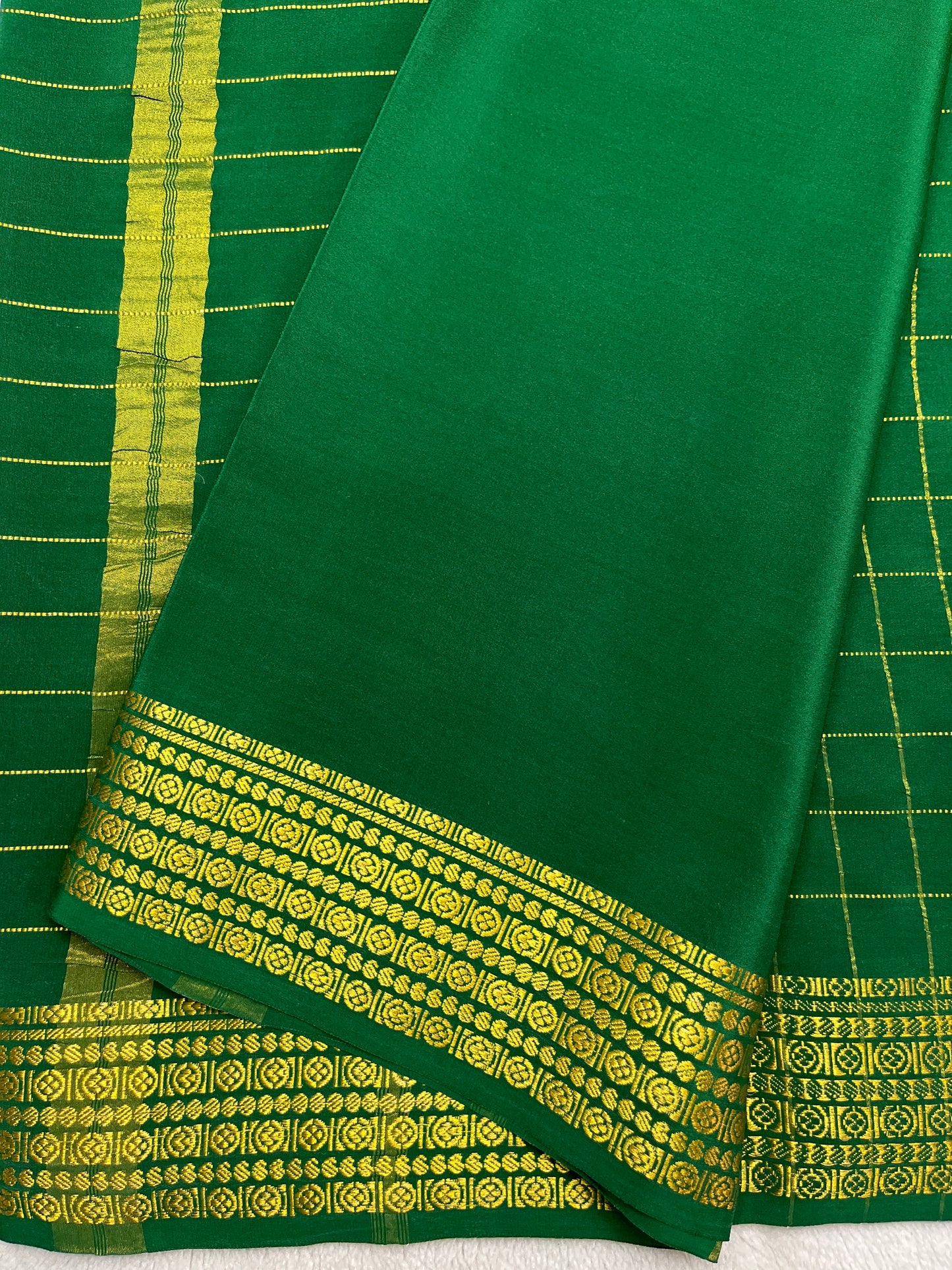 Pure Mysore silk saree checks Rudraksha (1438376)