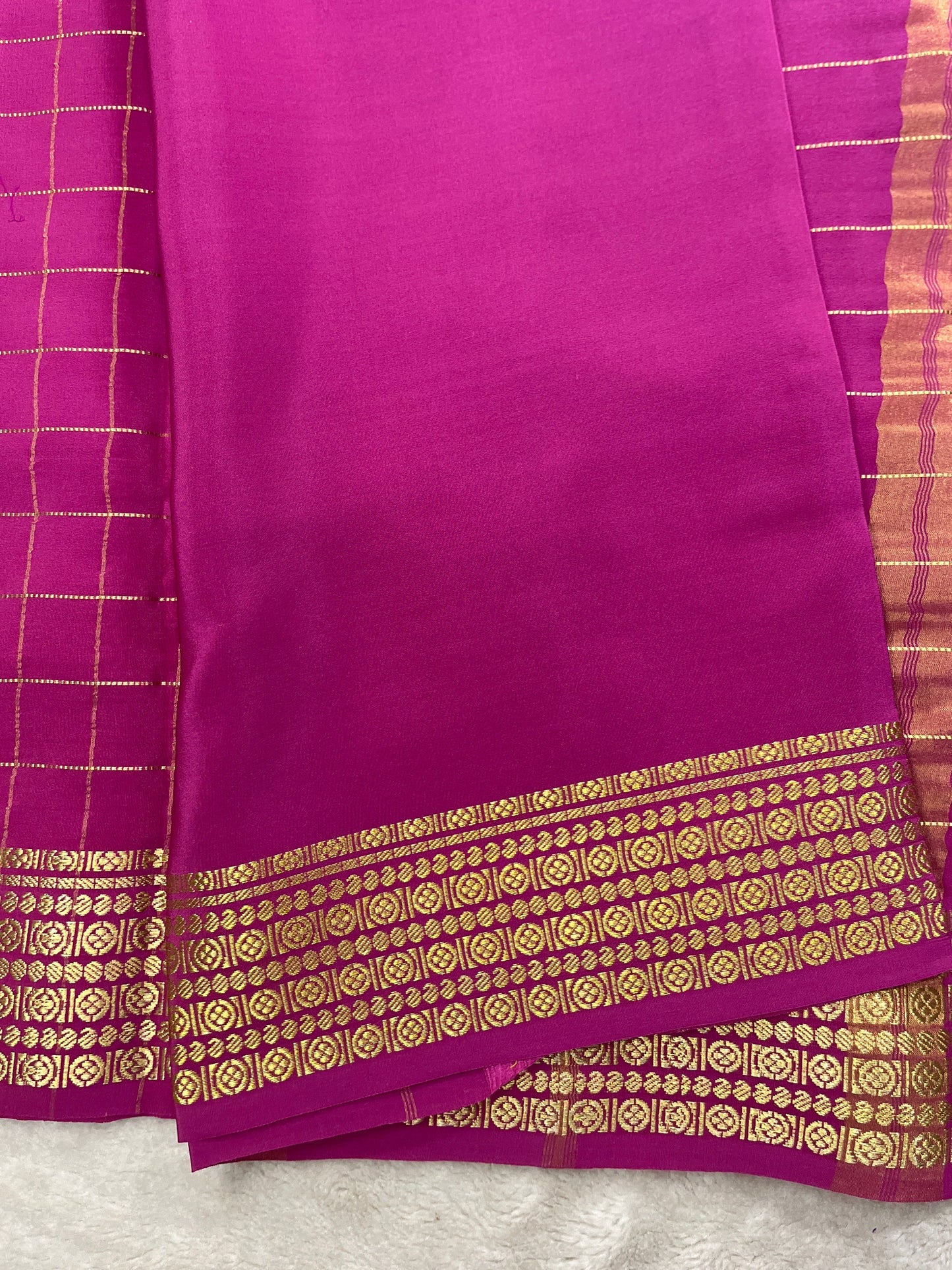 Pure Mysore silk saree - checks Rudrakshi - 1438385