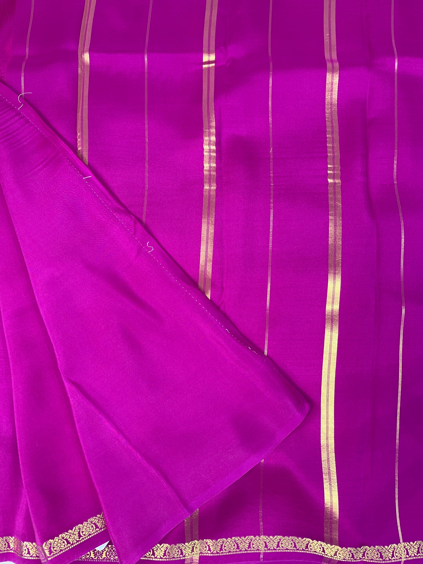 Pure Zari Mysore Silk Saree Heart Border In Pink With Self Color Blouse