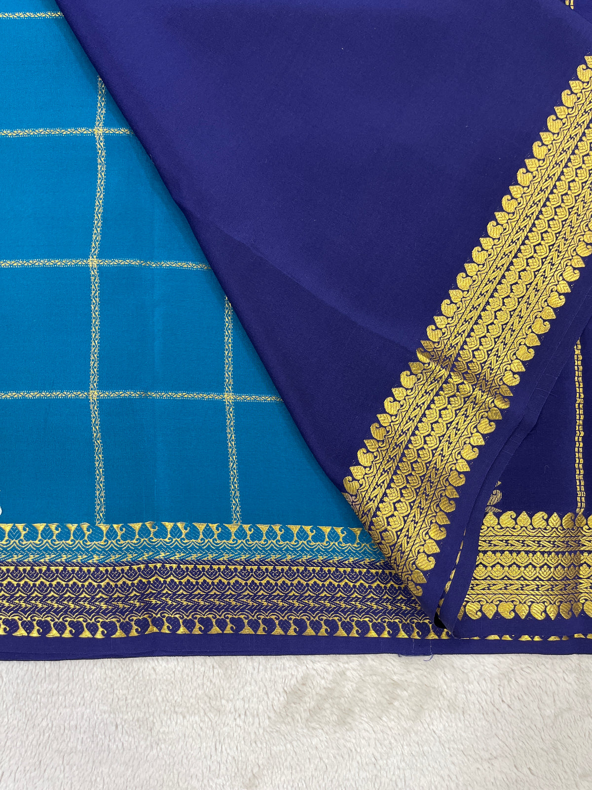 Pure Mysore Silk-Big Checks- 120GSM (1462531)