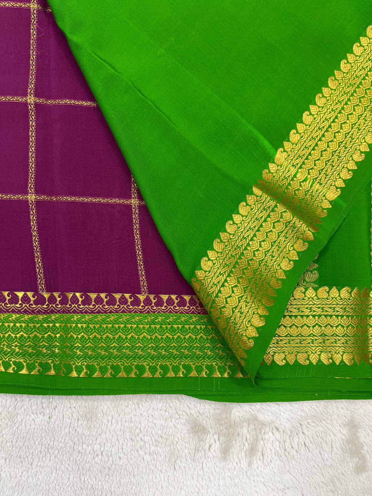 Pure Mysore Silk-Big Checks- 120GSM (1462531)