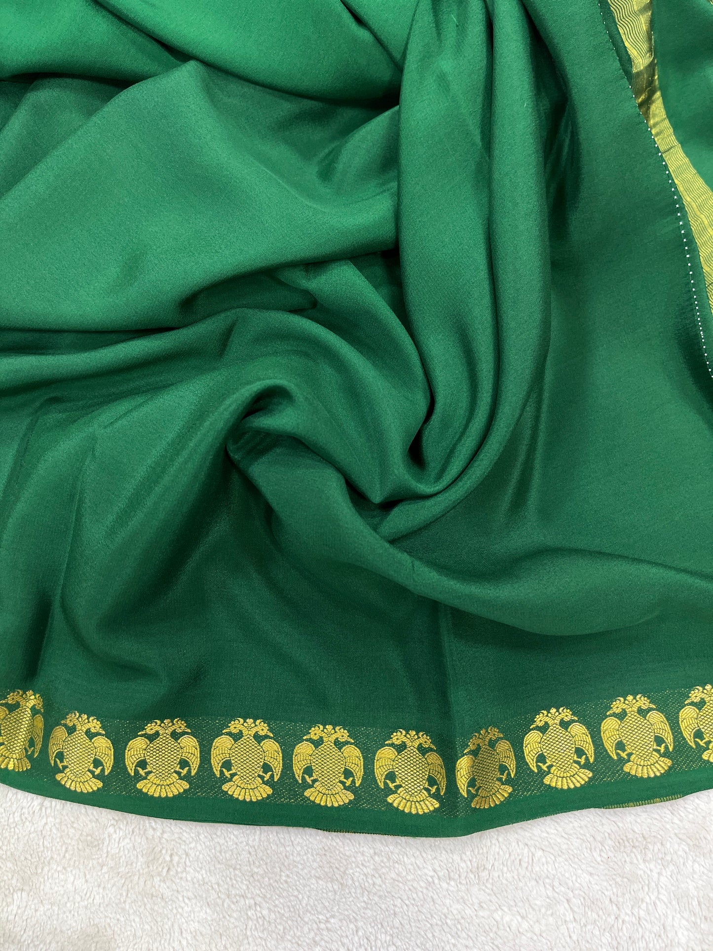 Pure crepe Mysore silk-Gatti Border & 9 By(1104001)
