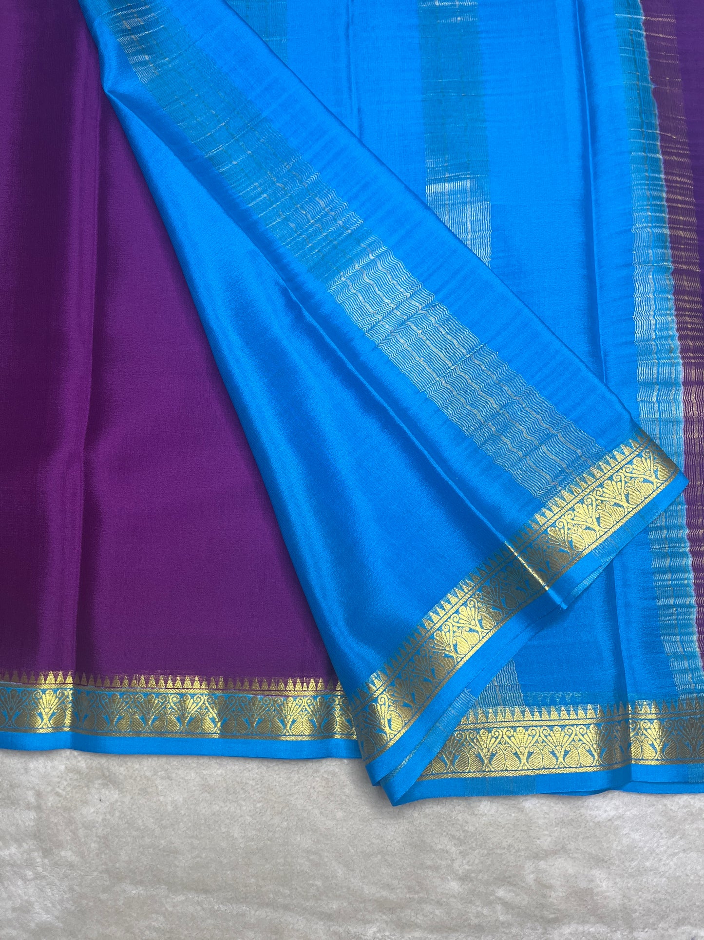 Pure Crepe Mysore Silk Saree-70 Gsm piping contrast (1103601)