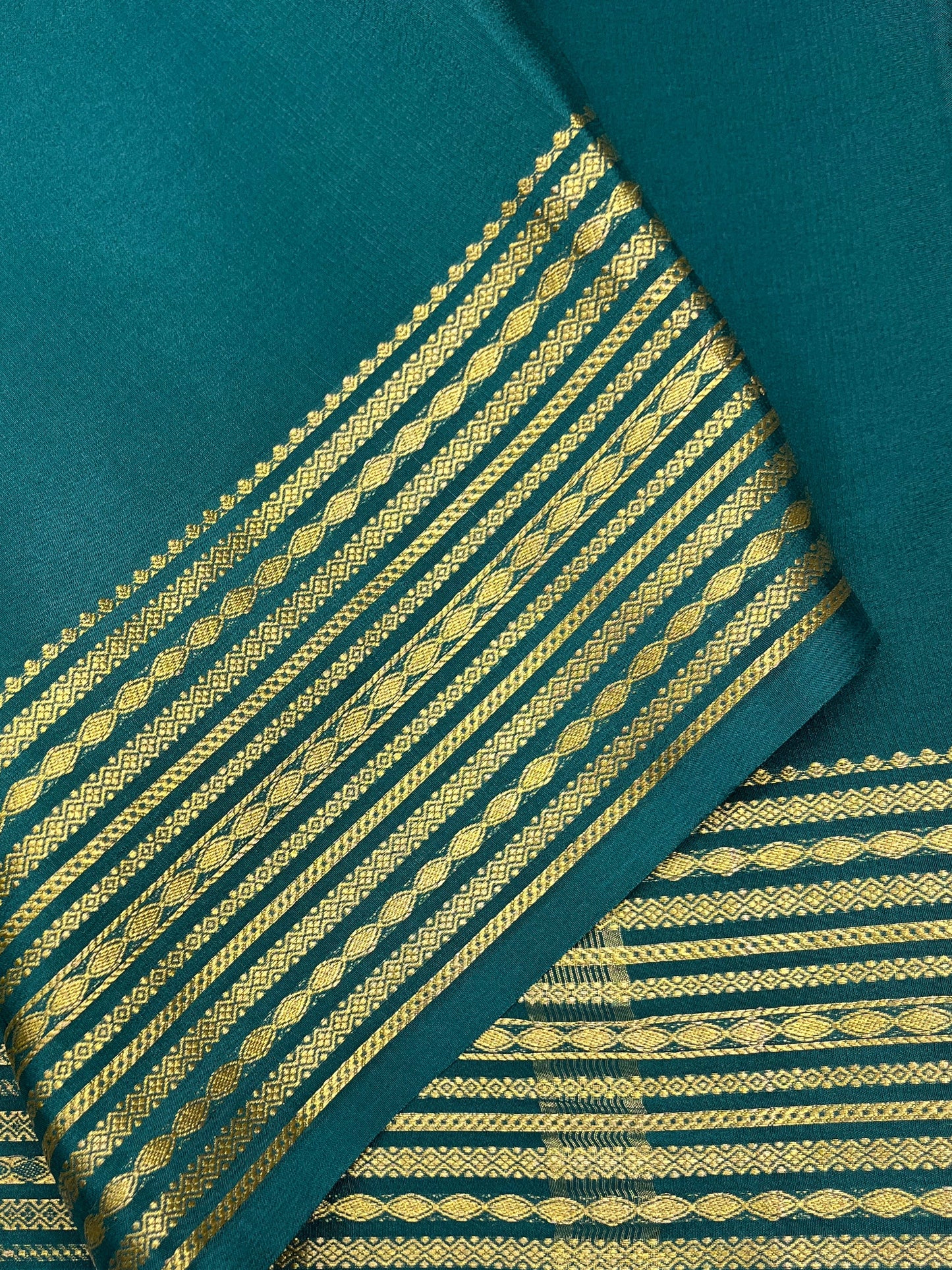Pure crepe Mysore silk - Gatti border- (1104902)