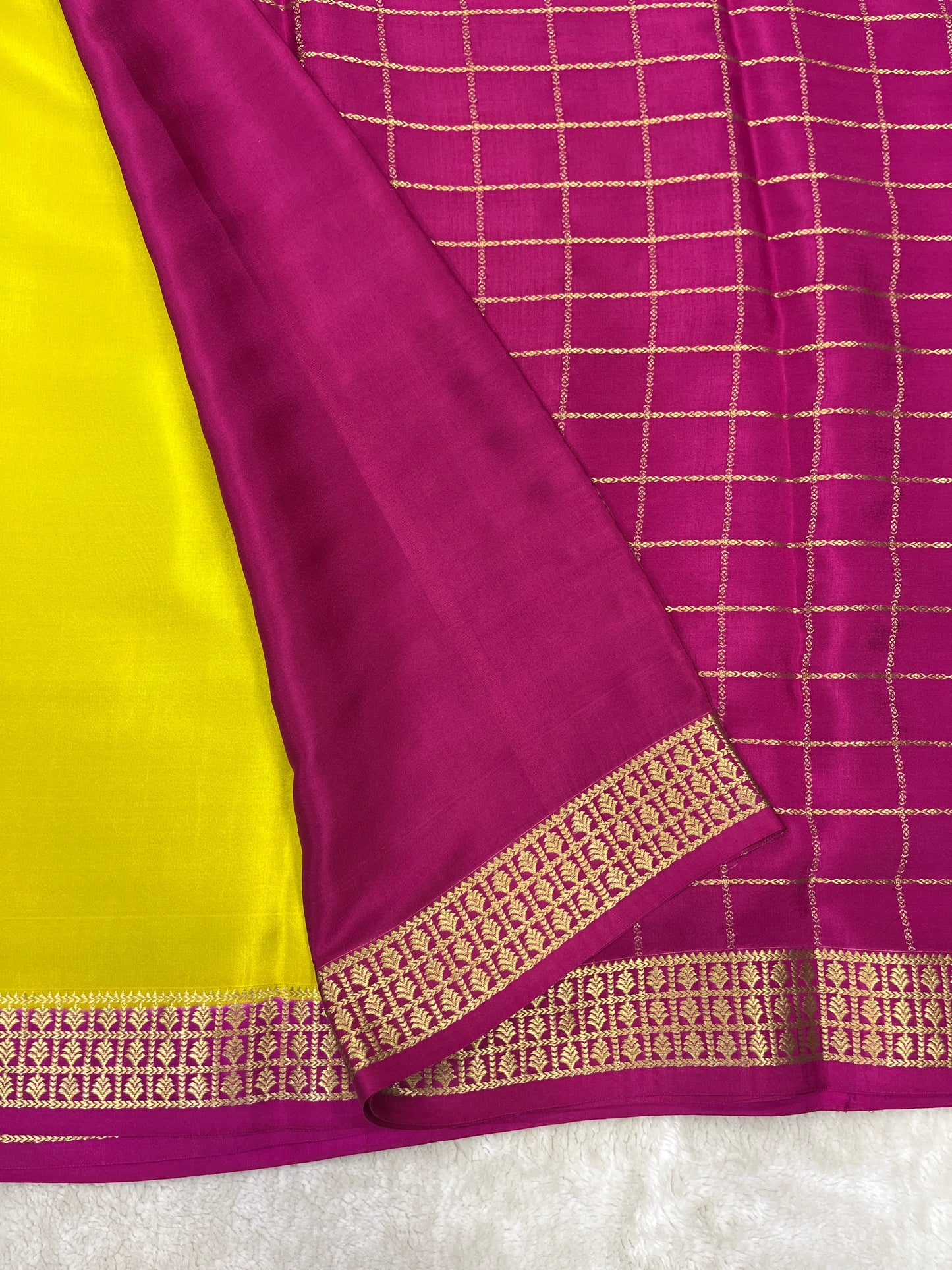 Pure Crepe Mysore Silk Multi checks - 1145317