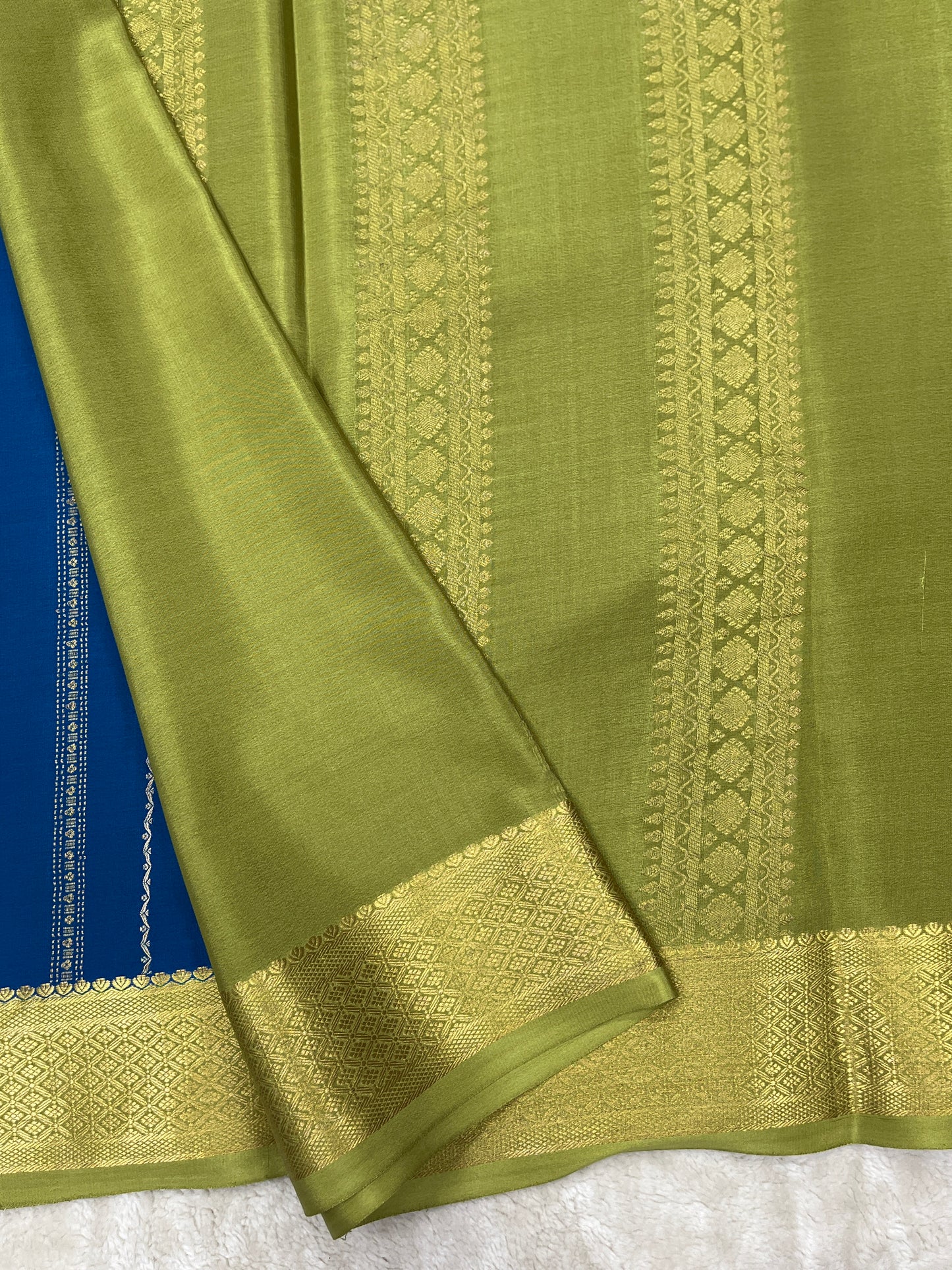Pure Crepe Mysore Silk strips border - 1284601