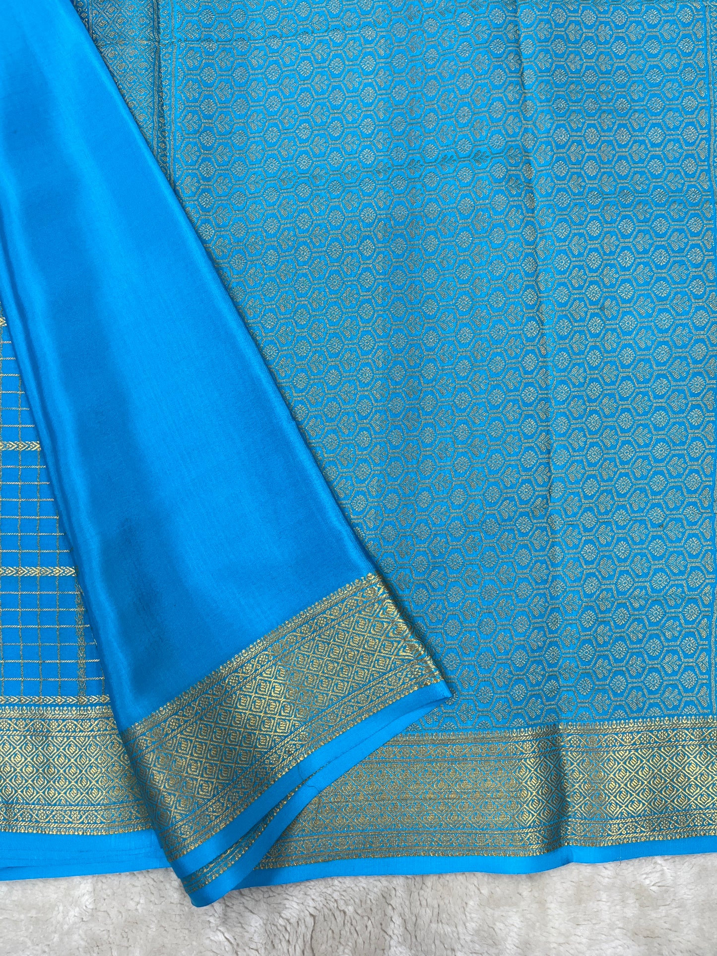 Pure Crepe Mysore Silk Multi checks - 1145305