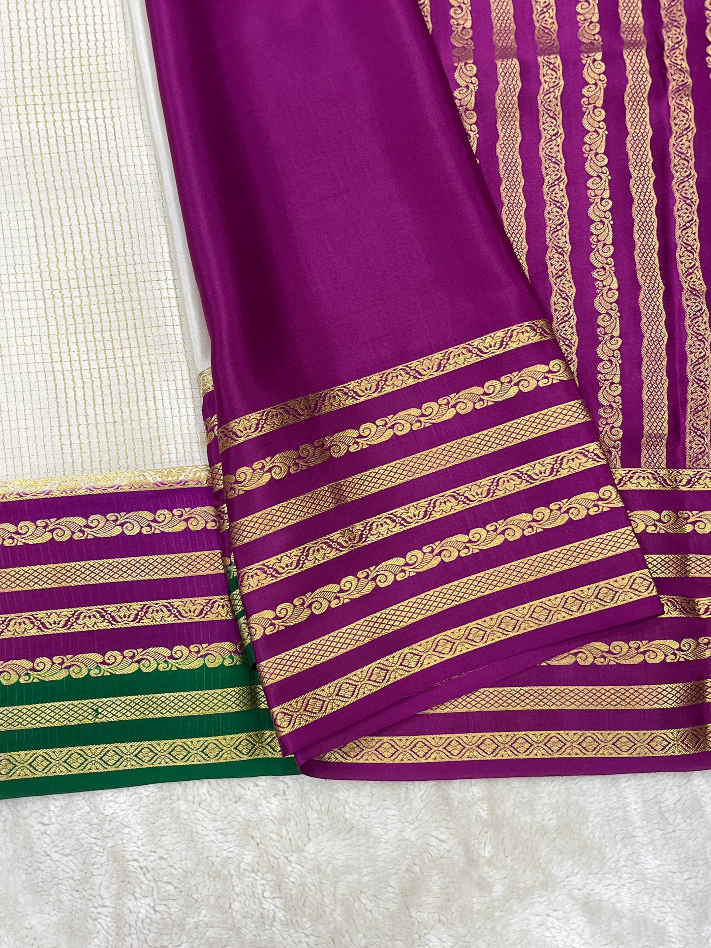 Pure Crepe Mysore Silk Bentex checks - 2637797
