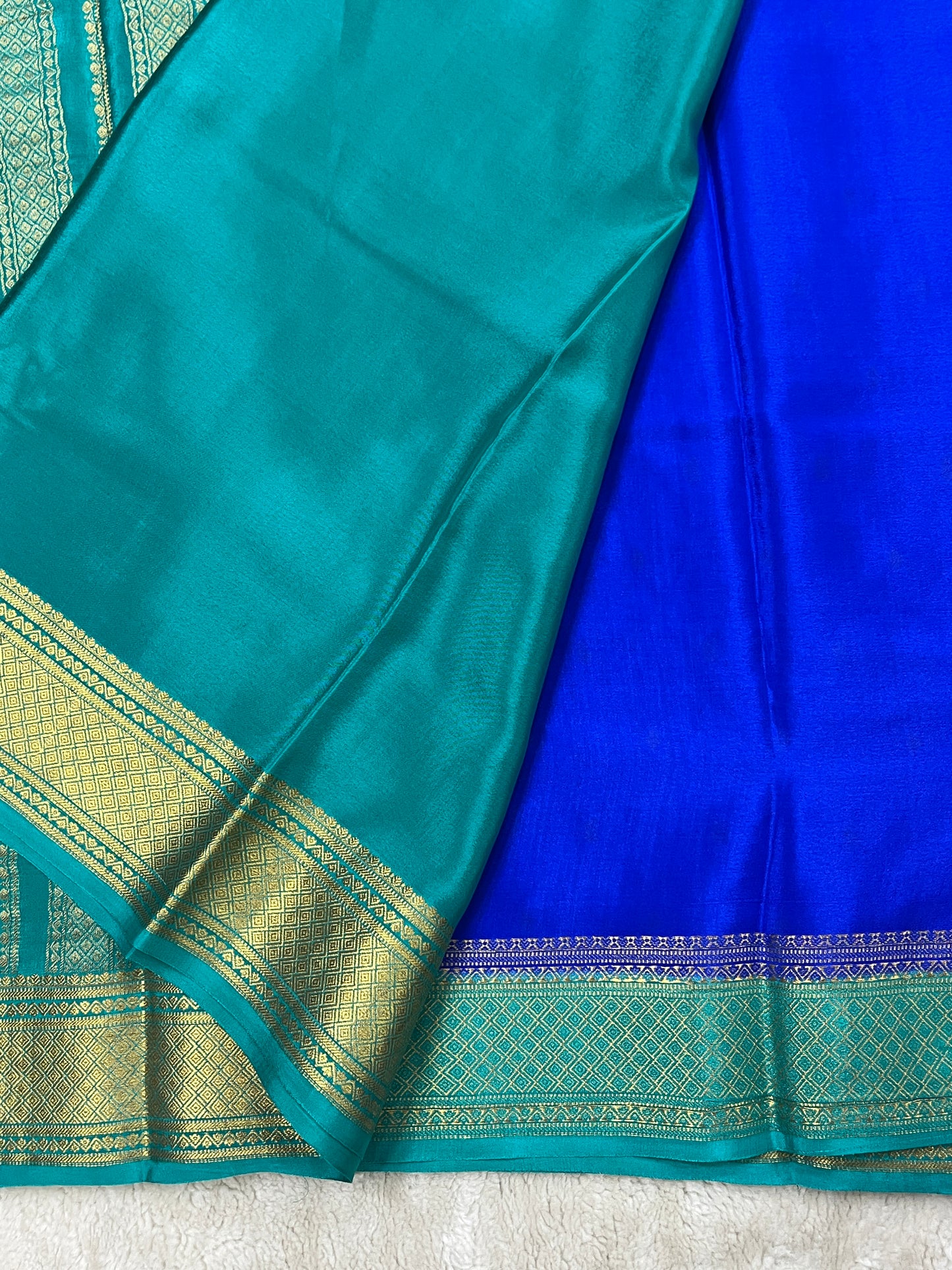 Pure Crepe Mysore Silk Saree in stripes Butta - 1145304