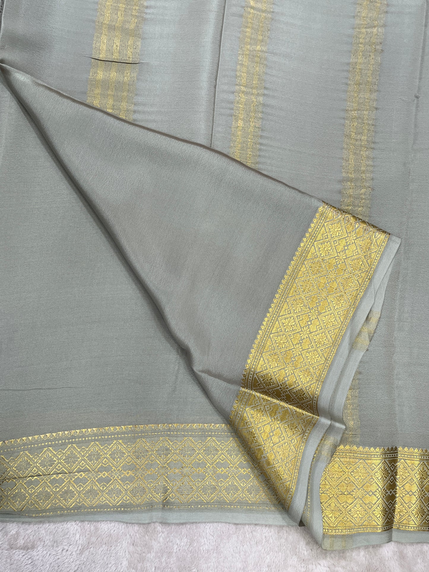 Pure crepe Mysore silk saree - 16271502