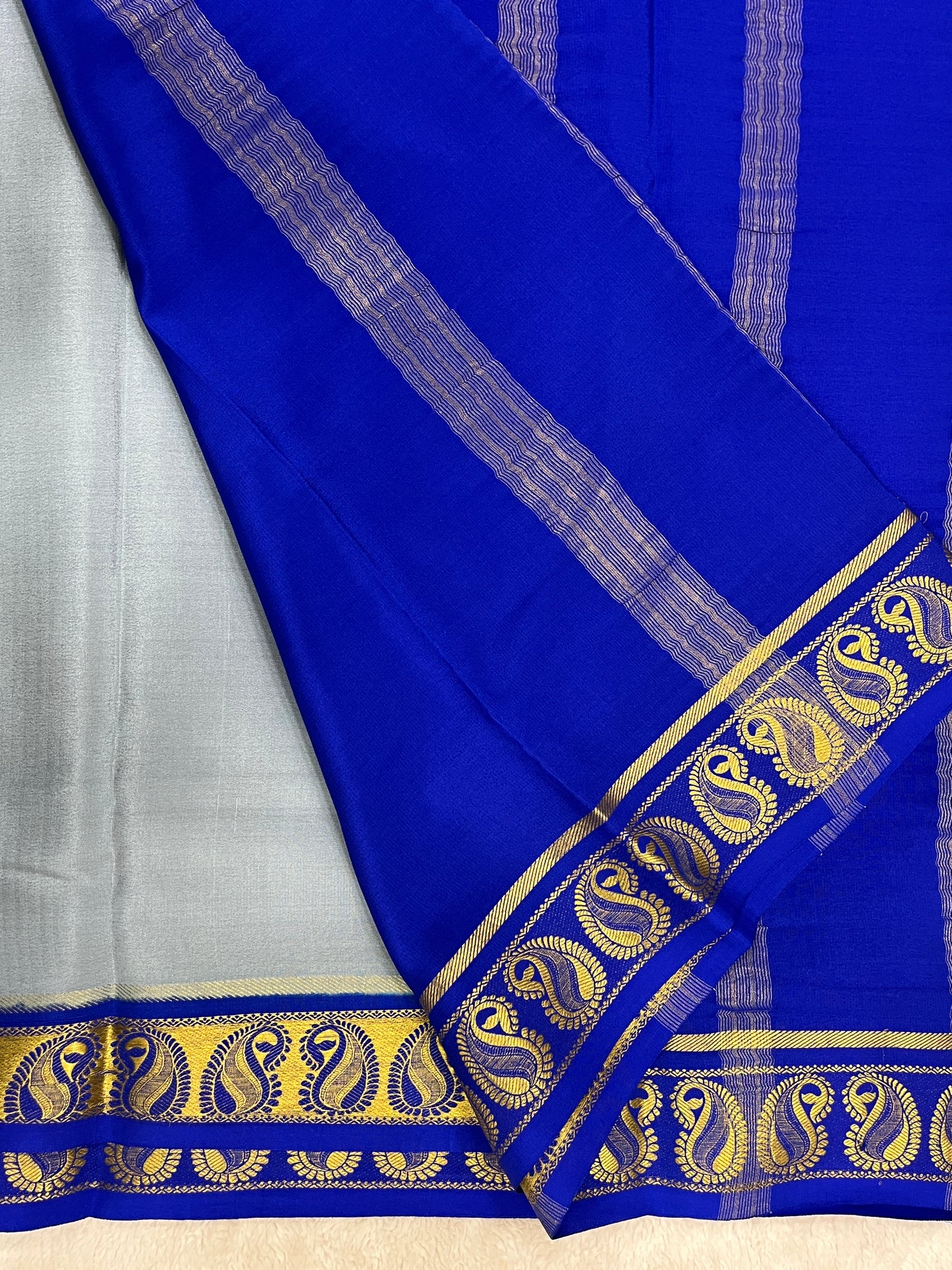 Pure Crepe Mysore Silk Saree in mango pattern - 1146001