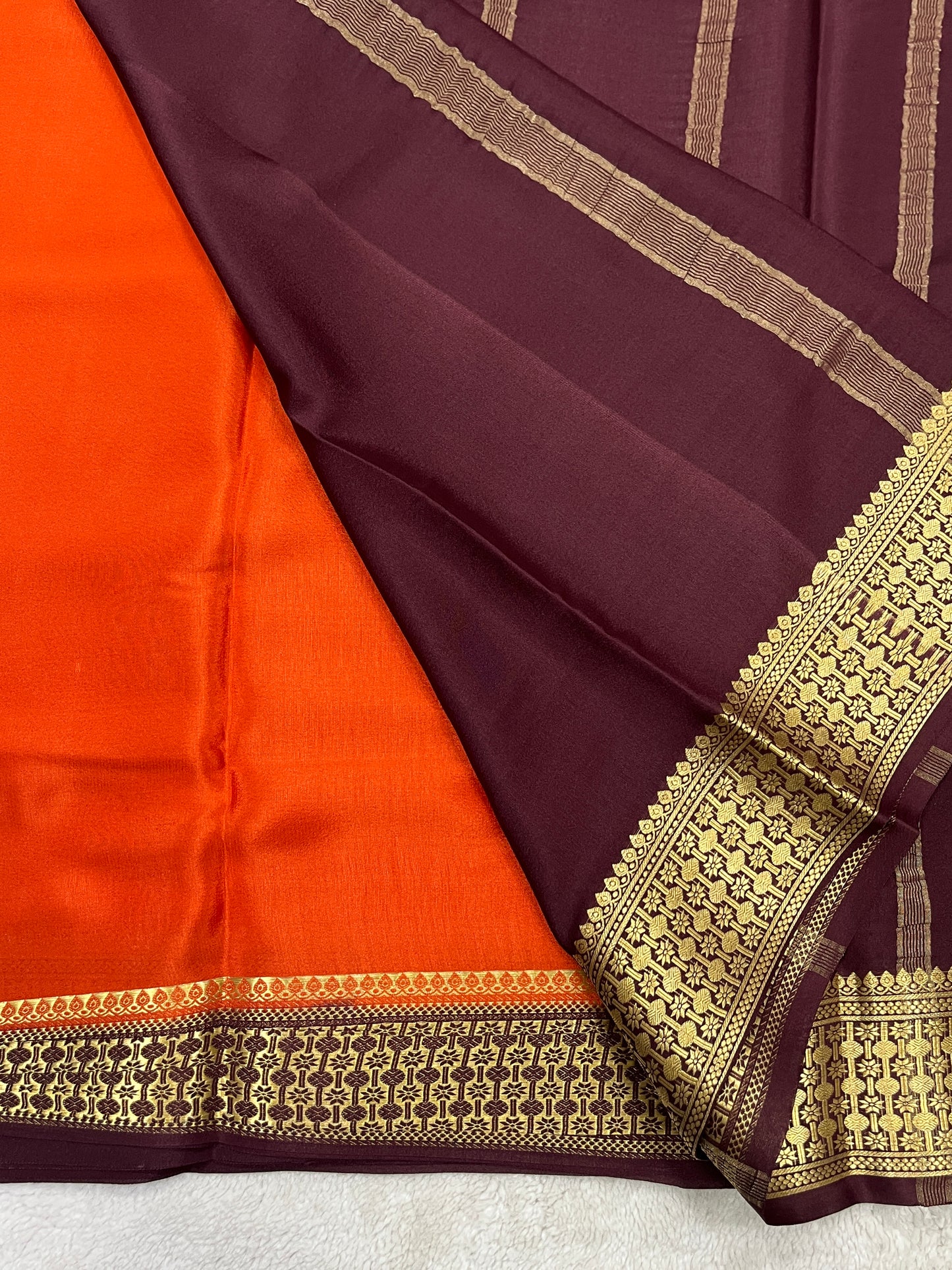 Pure Crepe Mysore Silk Saree in Rudraksh - 1146004