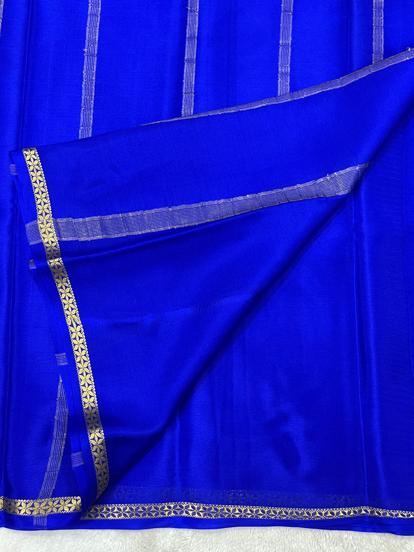 pure crepe mysore silk saree - piping - 1146006