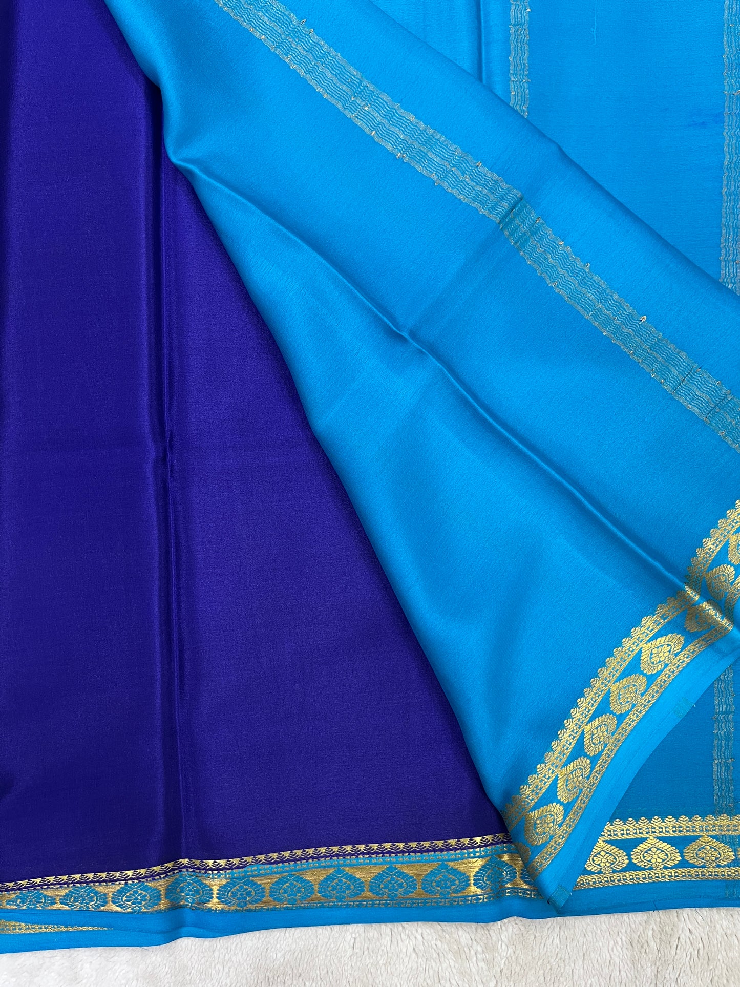 Pure Crepe Mysore Silk Saree in piping border - 1146006