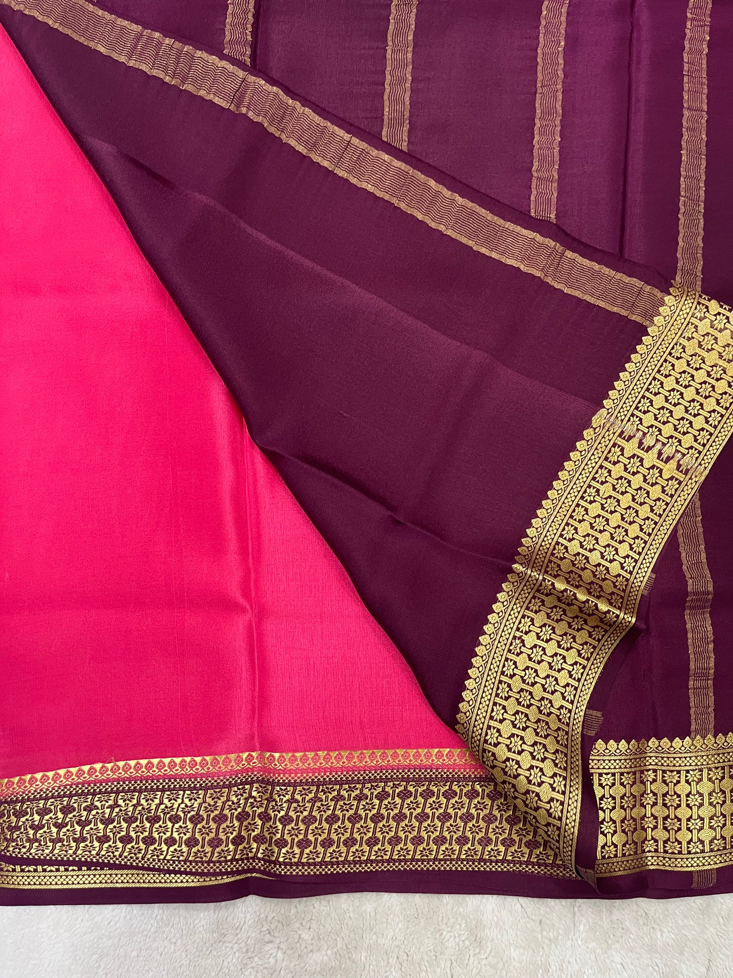 pure crepe mysore silk - Rudraksha - 1146004