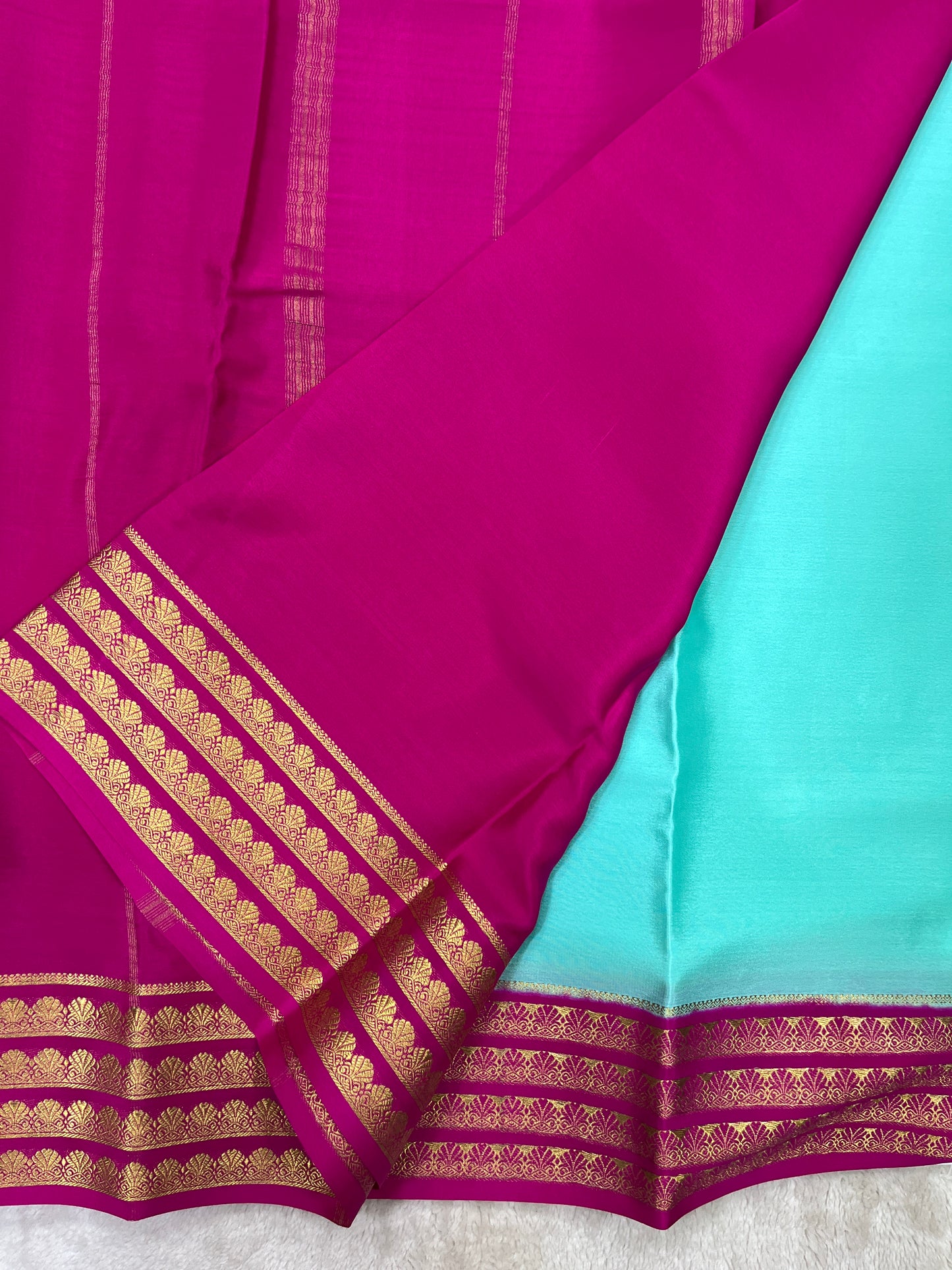 Pure Crepe Mysore Silk Saree in contrast - 16271501