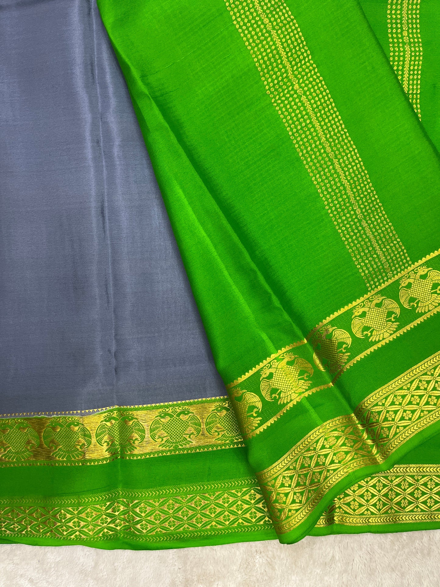 Pure Mysore silk-Heavy checks Gandaberunda-1150272