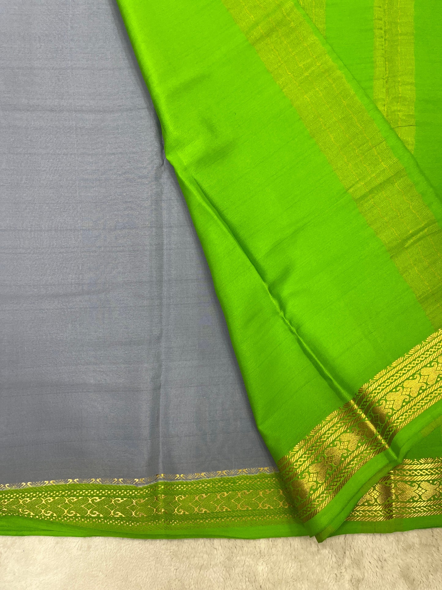Pure Crepe Mysore Silk patti border 1146001