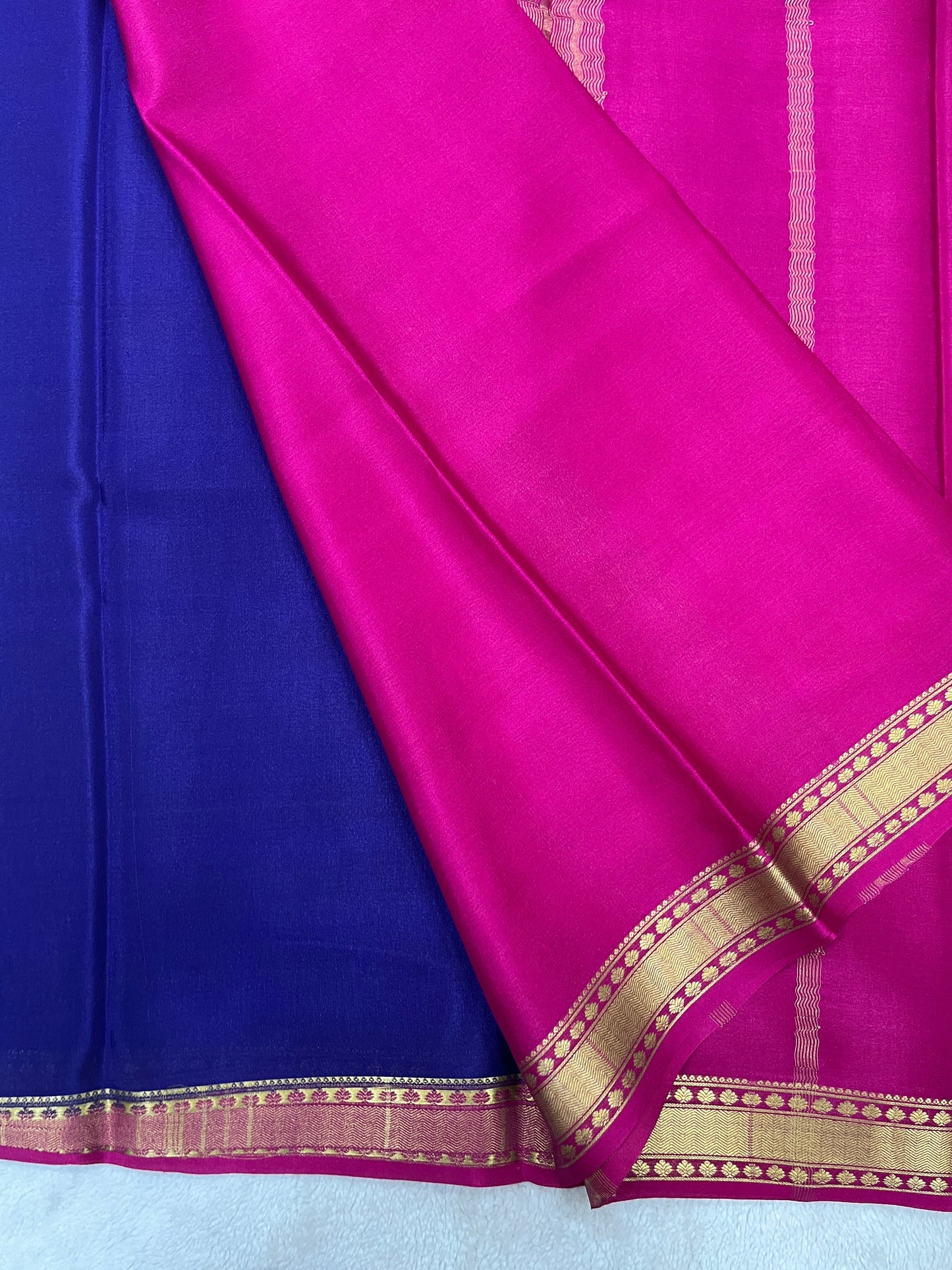pure crepe mysore silk saree- piping - 1146006