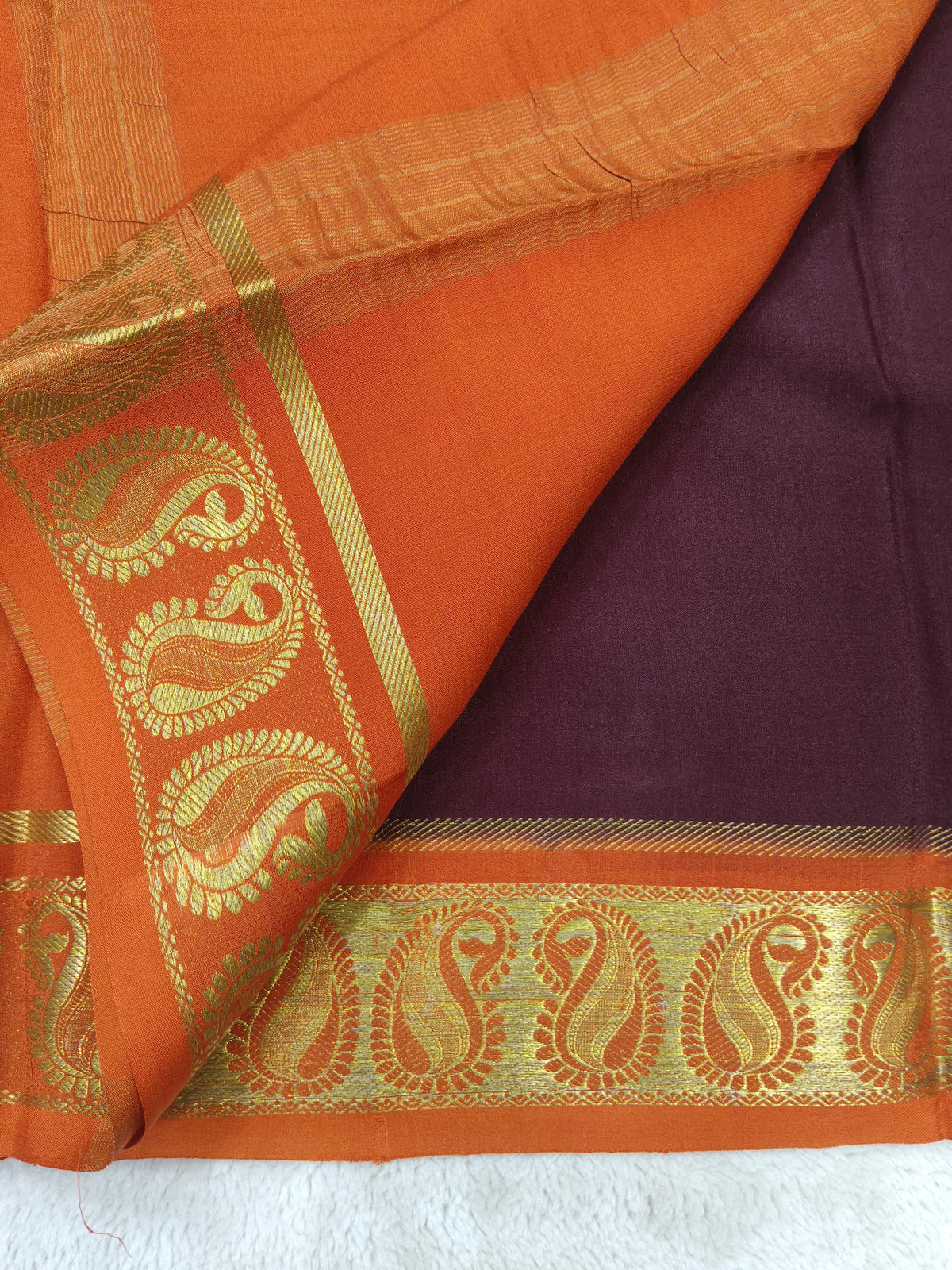 Pure Crepe Mysore silk saree 1112901 (120GSM)