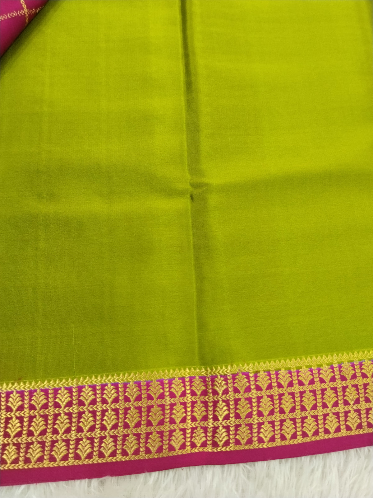 Pure Crepe Mysore Silk 1112901 ( 120 Gsm ) partly pallu