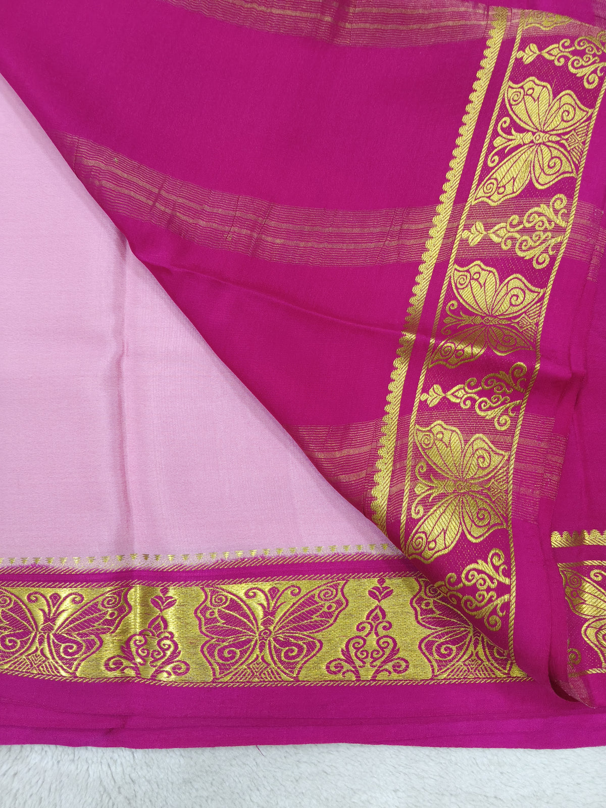 Pure Crepe Mysore silk saree 1112901 (120GSM)