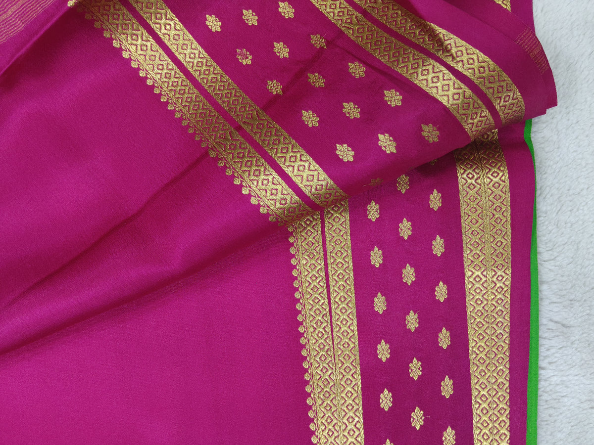 Pure Crepe Mysore silk saree 1112901 (120 GSM)