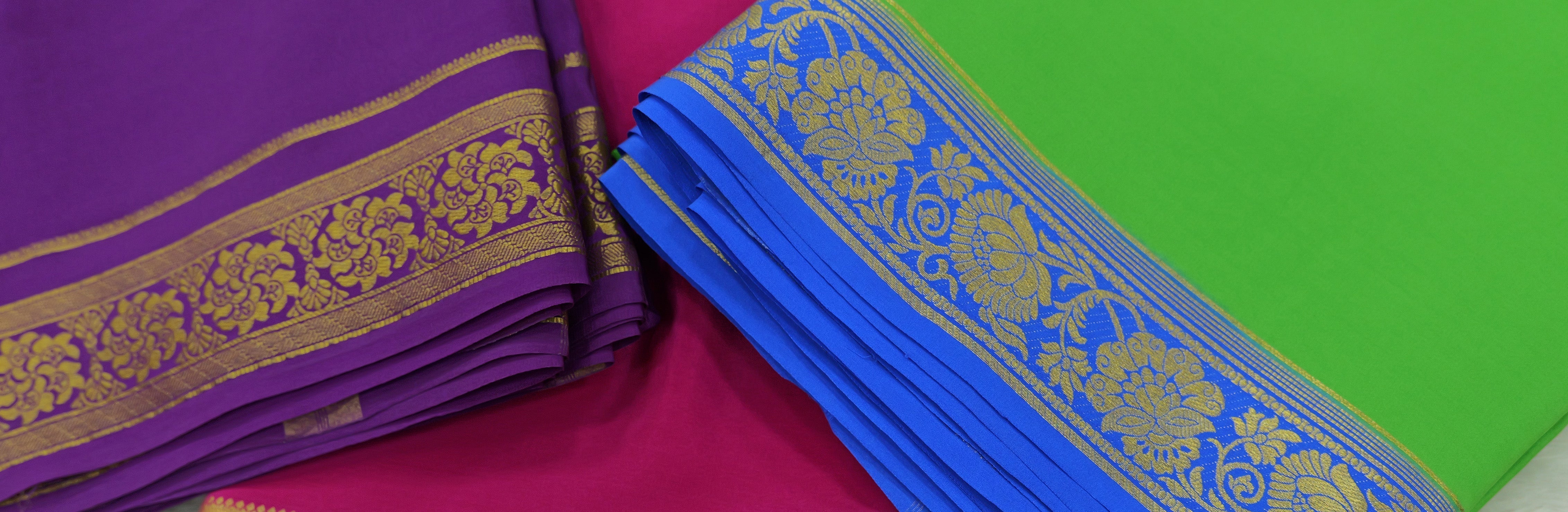 Nature’s Quiet Elegance in Mysore Silk -The Floral Border Motif 