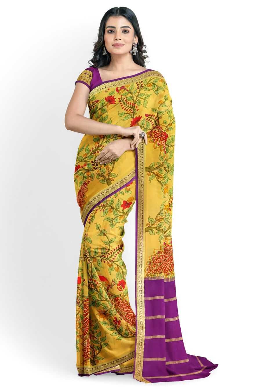 Trendy Tips for Styling Mysore Silk Sarees - ATHARVA