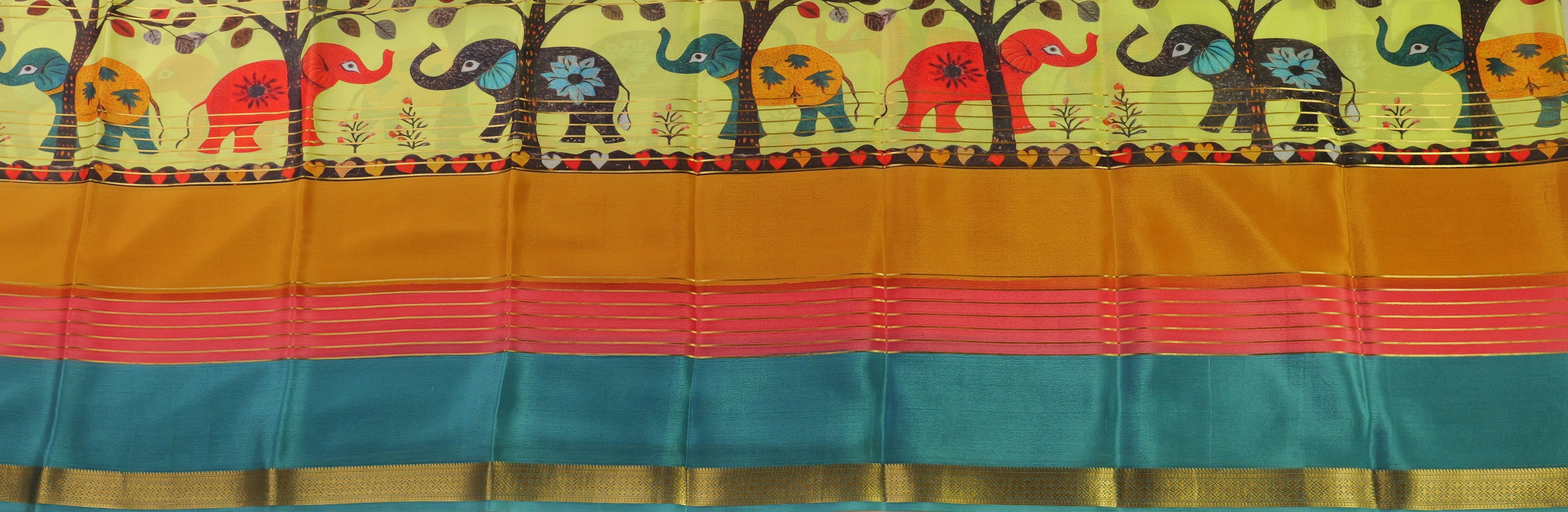 Printed Mysore Crepe Silk Sarees