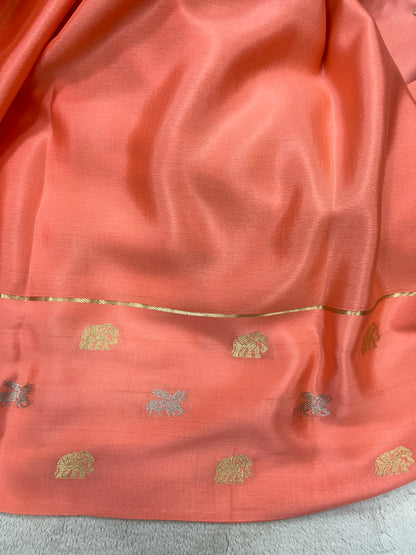 Pure crepe Mysore silk- Kad/Cow/Bor(15230701)