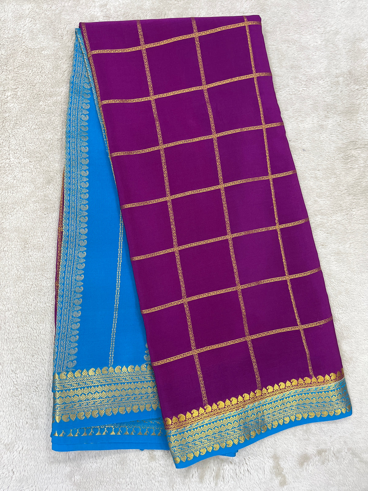 Pure Mysore Silk-Big Checks- 120GSM (1462531)