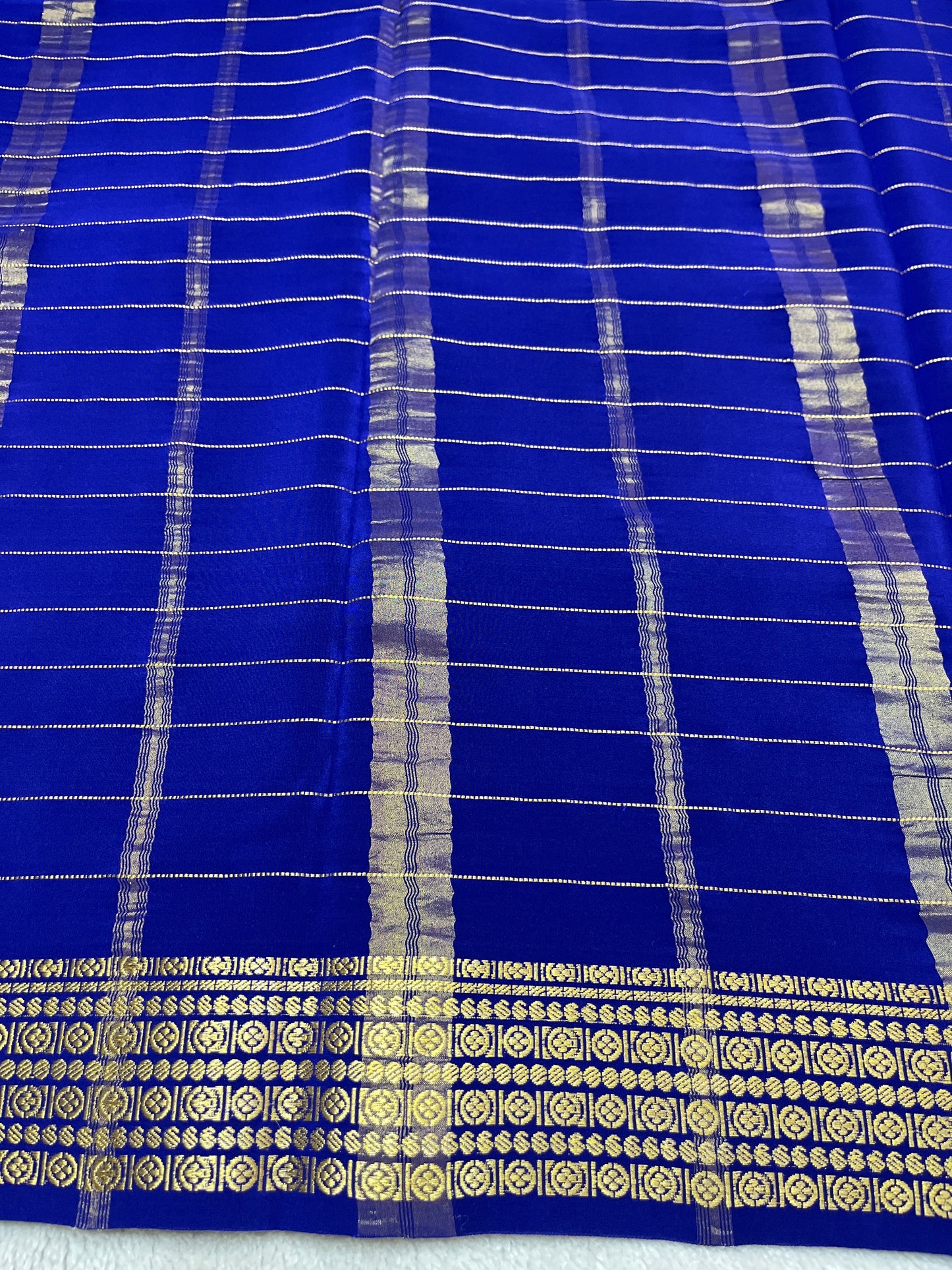 Pure Mysore silk checks Rudraksha (1438364)