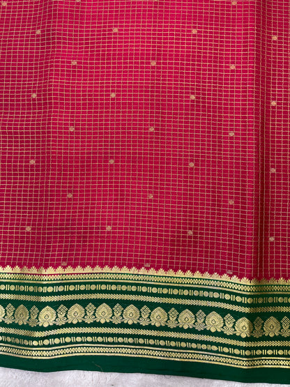 Pure crepe Mysore silk saree 12105103 (120gsm)