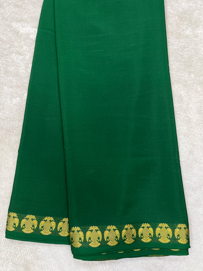 Pure crepe Mysore silk-Gatti Border & 9 By(1104001)
