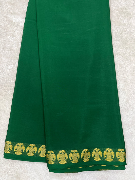 Pure crepe Mysore silk-Gatti Border & 9 By(1104001)